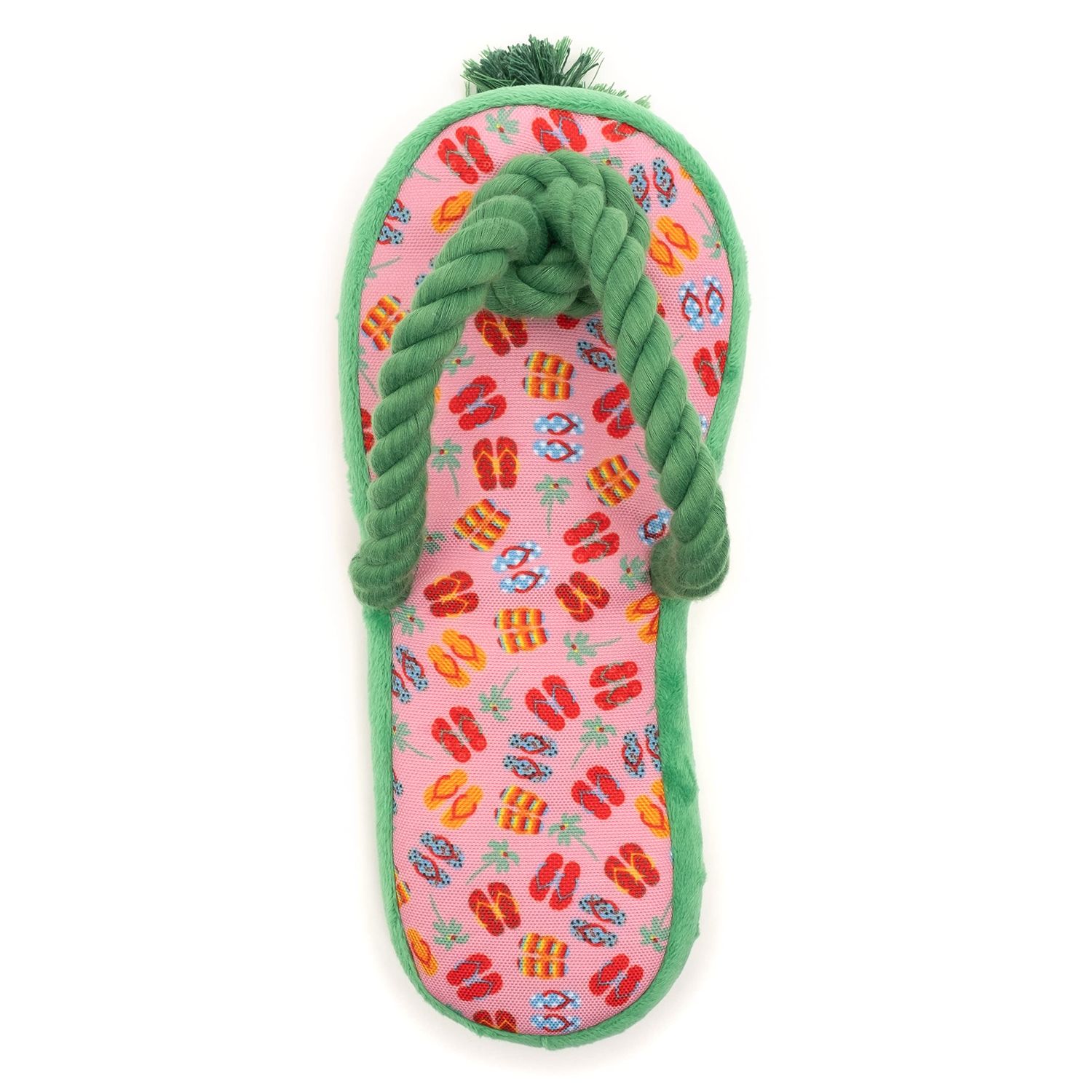 The Worthy Dog Flip Flop Tough Dog Toy - Durable, Chomp-Resistant, with Multiple Squeakers - Safe, Non-Toxic Material - for Indoor & Outdoor Play