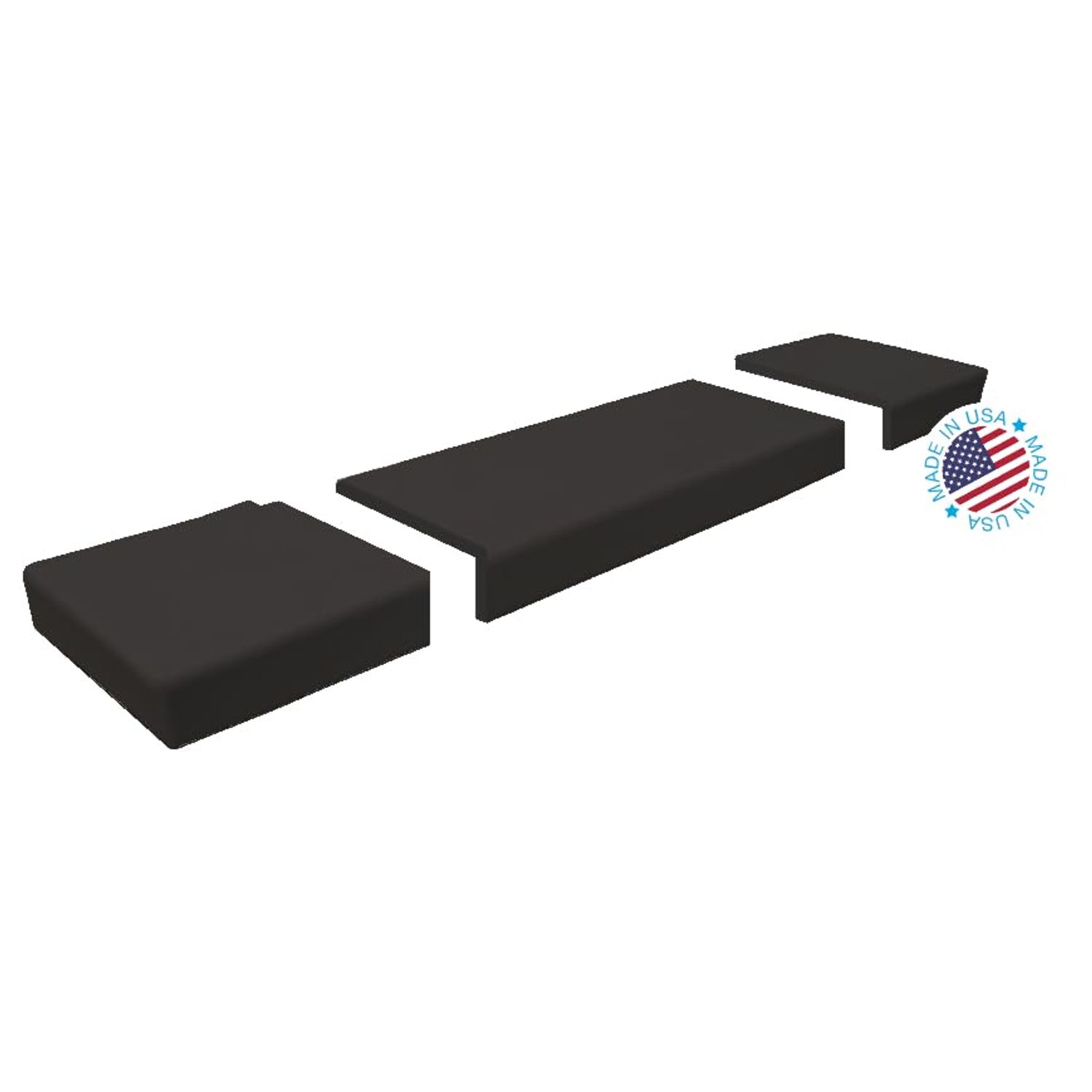 KidKusion Soft Seat Hearth Pad | Made in USA| Black | 72" x 14" | Fireplace and Hearth Protection