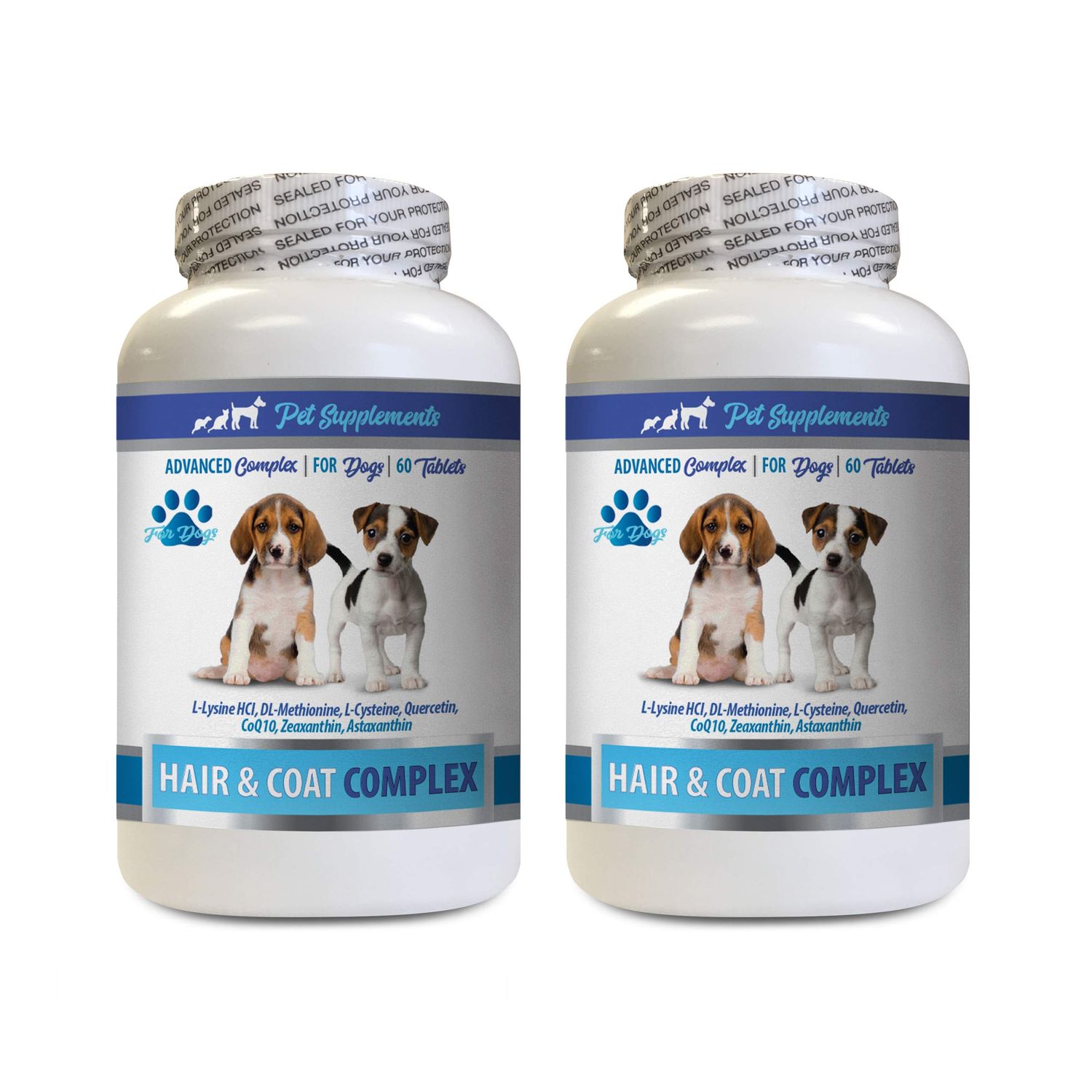 PET SUPPLEMENTS Dog Allergies Skin - Dogs Hair and Coat Complex - Advanced Skin Relief - Good for Nails - Dog Vitamin b Complex - 2 Bottles (120 Tablets)