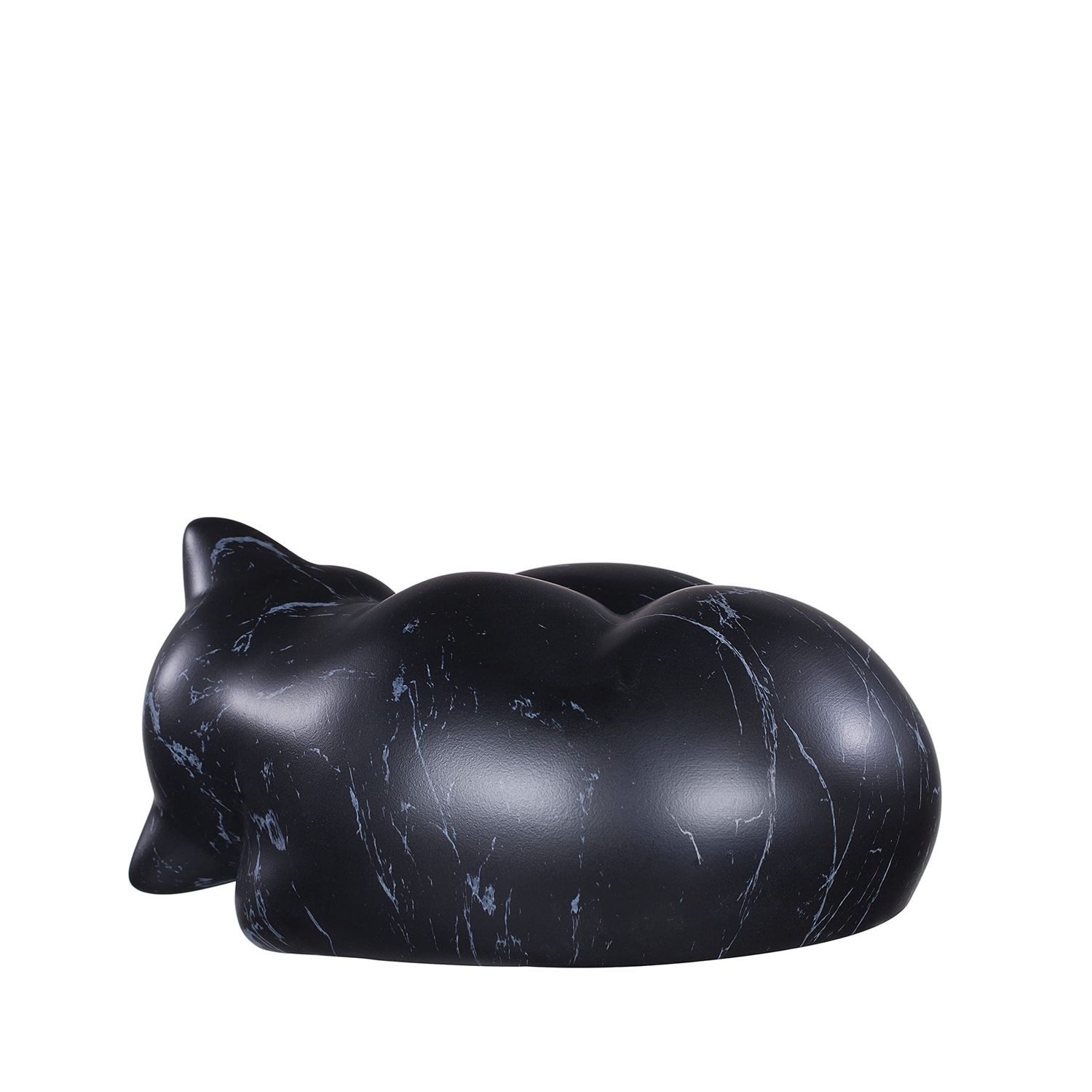 Kriss Art Pet Urns,Sleeping Resin Cremation Cat Urn, Cat Urns for Ashes, Small Animal Urn (Black Marble)