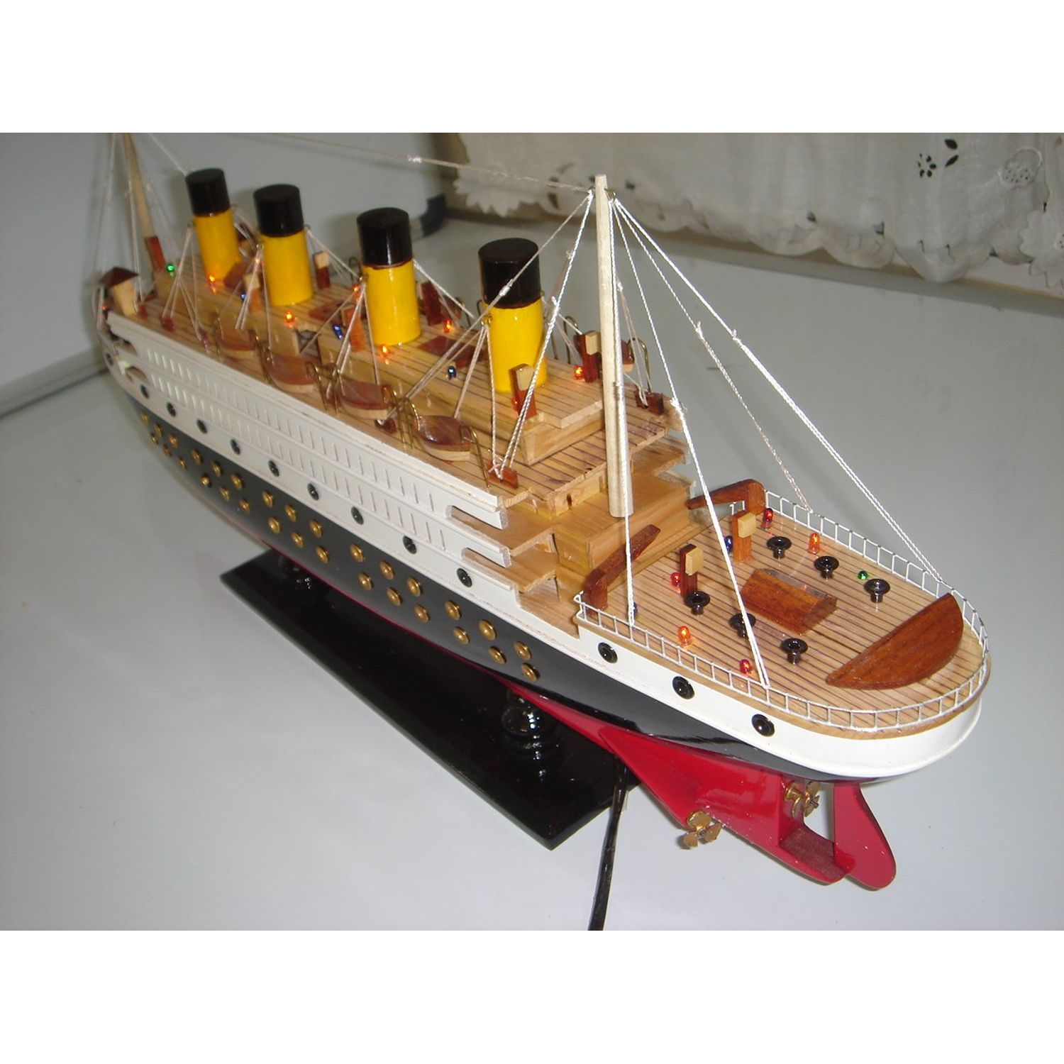 Titanic Wooden Model Cruise Ship with Flashing Light 24" with Minor Assembly Require"Not a Kit"