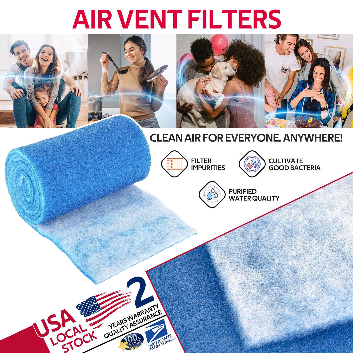 Aquarium Filter Media Pad Cut to Fit for Fish Tank Canister Filter 12"x12'x1/2"