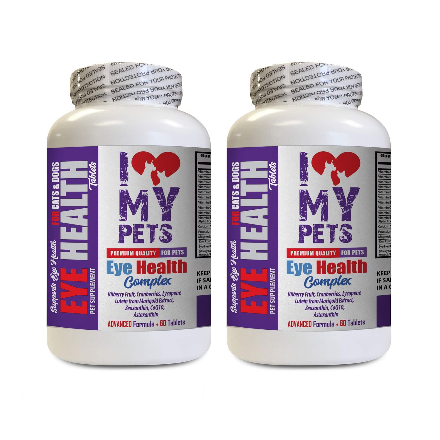 cat Eye Health - Pets Eye Health for Dogs and Cats - Best Premium Complex - cat Mineral Supplement - 2 Bottles (120 Treats)
