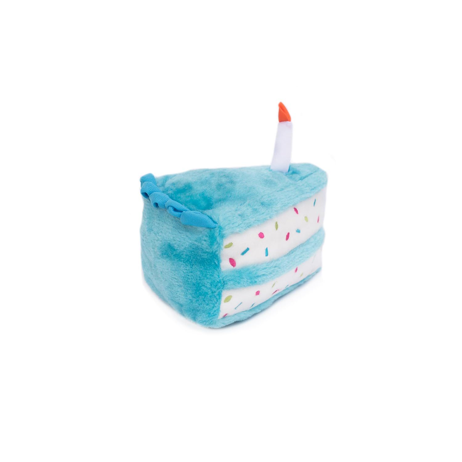 ZippyPaws Birthday Gifts for Dogs - Blue Birthday Cake Slice, Plush Squeaky Dog Toy, Dog Birthday Party Supplies for Boys & Girls