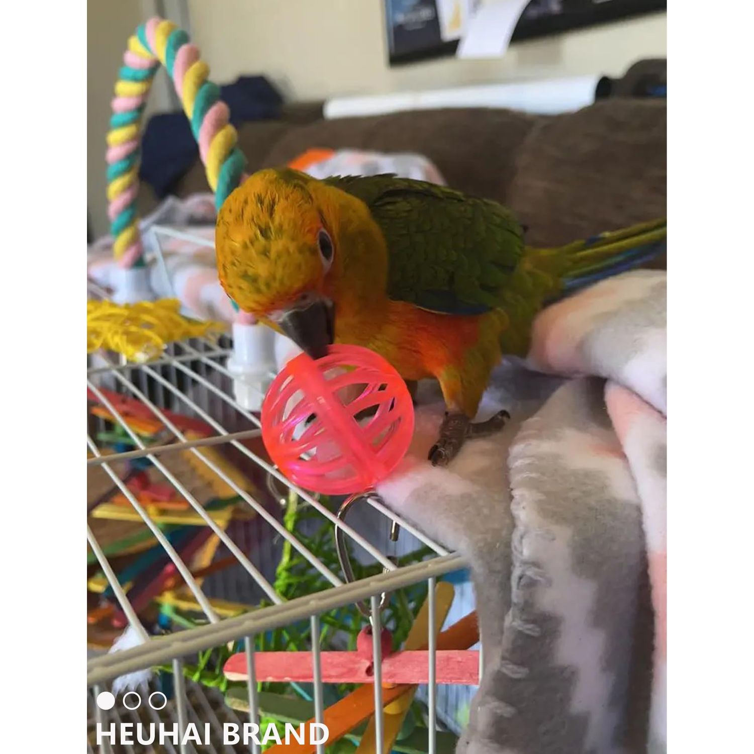 Bird Toys 18 Pcs Set, Colorful Plastic & Woven Rattan Balls with Bells for Parrots & Small Birds - Safe, Strong, & Stimulating Play for Beak Health & Foot Flexibility