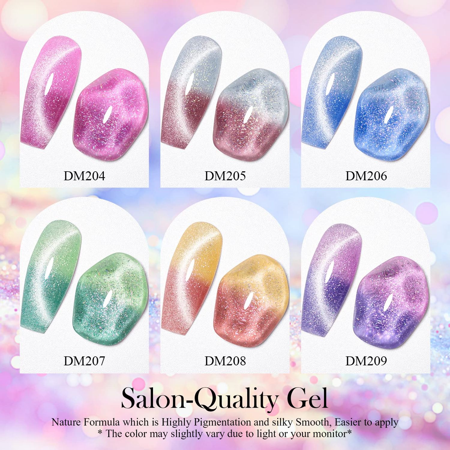 MSRUIOO Glow in the Dark Gel Nail Polish Set, Color Changing Gel Nail Polish, Mood Temperature Color Change Glitter Gel Polish, Luminous Cat Eye Gel Nail Polish for Nail Art Manicure DIY at Home