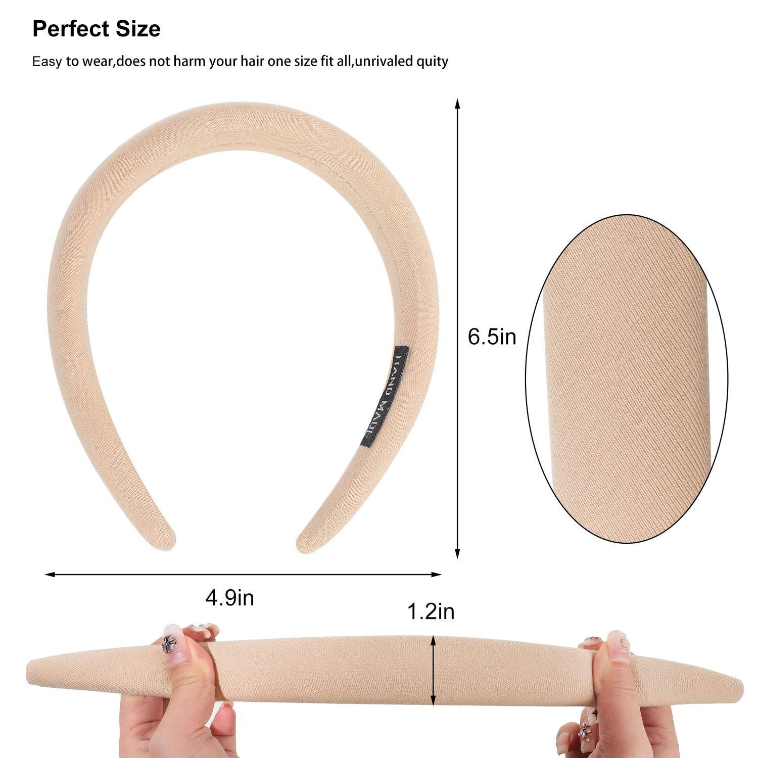 Ivyu Padded Headbands for Women- 3 Pcs Diademas Para Mujer De Moda Fashion Headband Hair Bands Neutral Puffy Headband