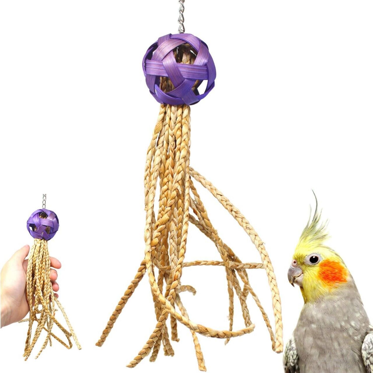 Bonka Bird Toys 1616 Foraging Octopus Chew Tug Pull Medium Parrot Cage Toy Pet