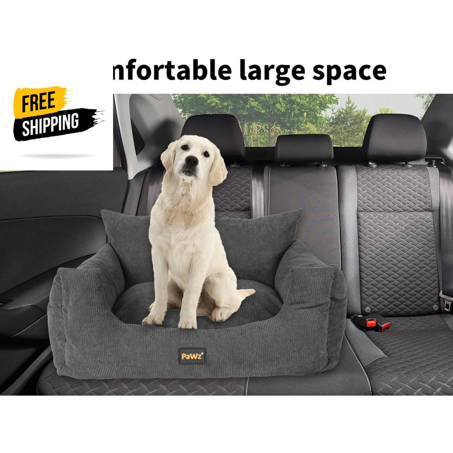 Pet Car Booster Seat Dog Protector Portable Travel Bed Removable Green M