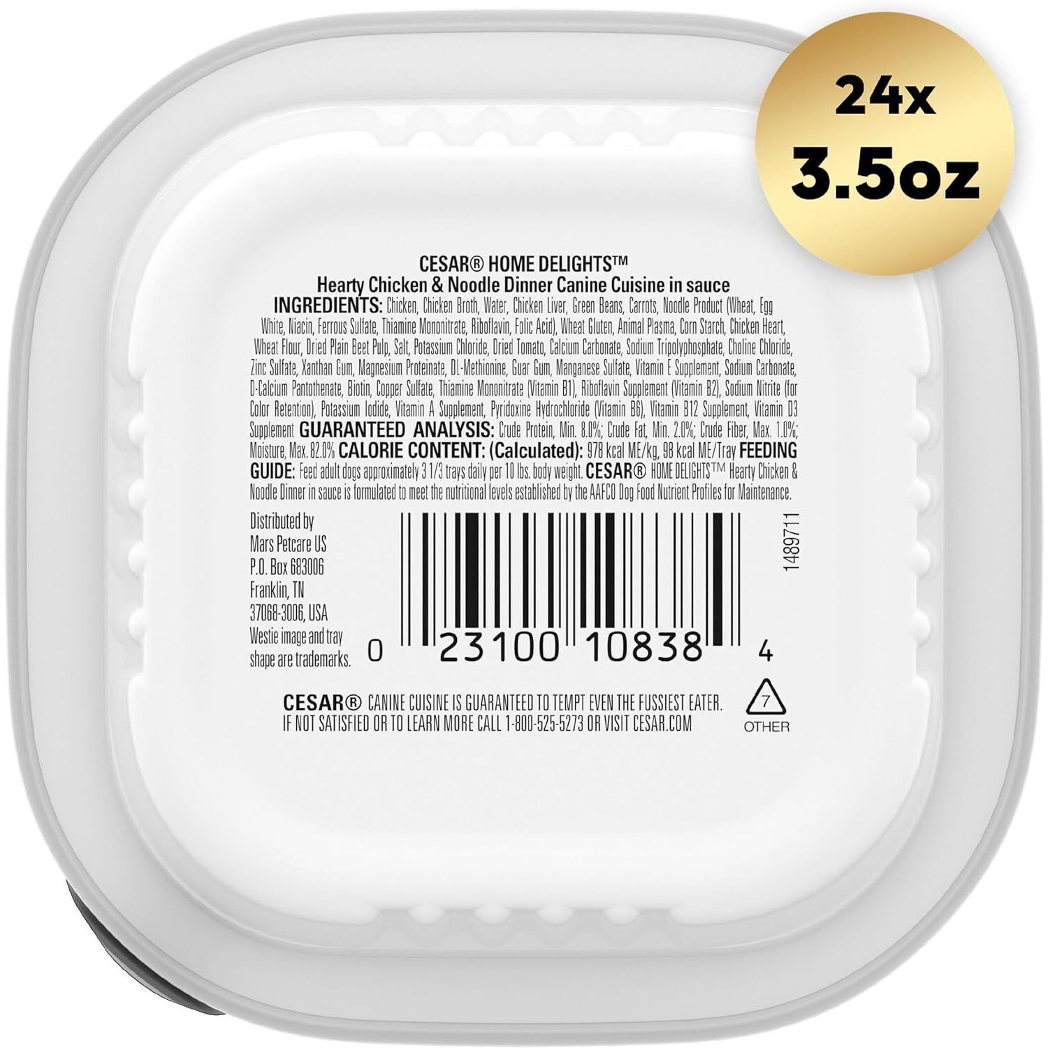 CESAR HOME DELIGHTS Soft Wet Dog Food Hearty Chicken & Noodle Dinner in Sauce,