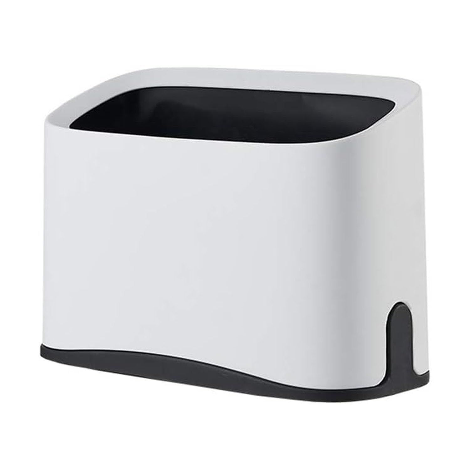 QPOIBSD White Cat Litter Scoop Holder, Mini Trash Can with Lid，Kitty Litter Scooper Caddy for Litter Box, Scoop Stand Pairs with Most Cat Litter Box and Fits Most Cat Litter Scoops