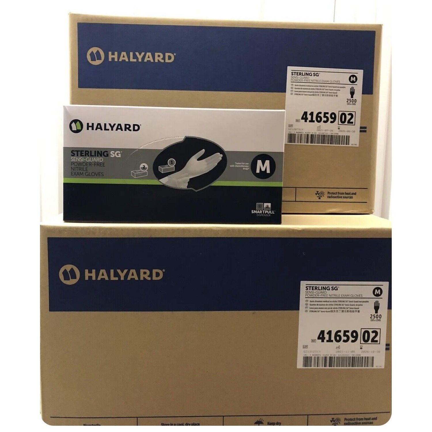 Medium Halyard Sterling Nitrile Exam Gloves (2500 counts) 41659 02 or 07 or 06