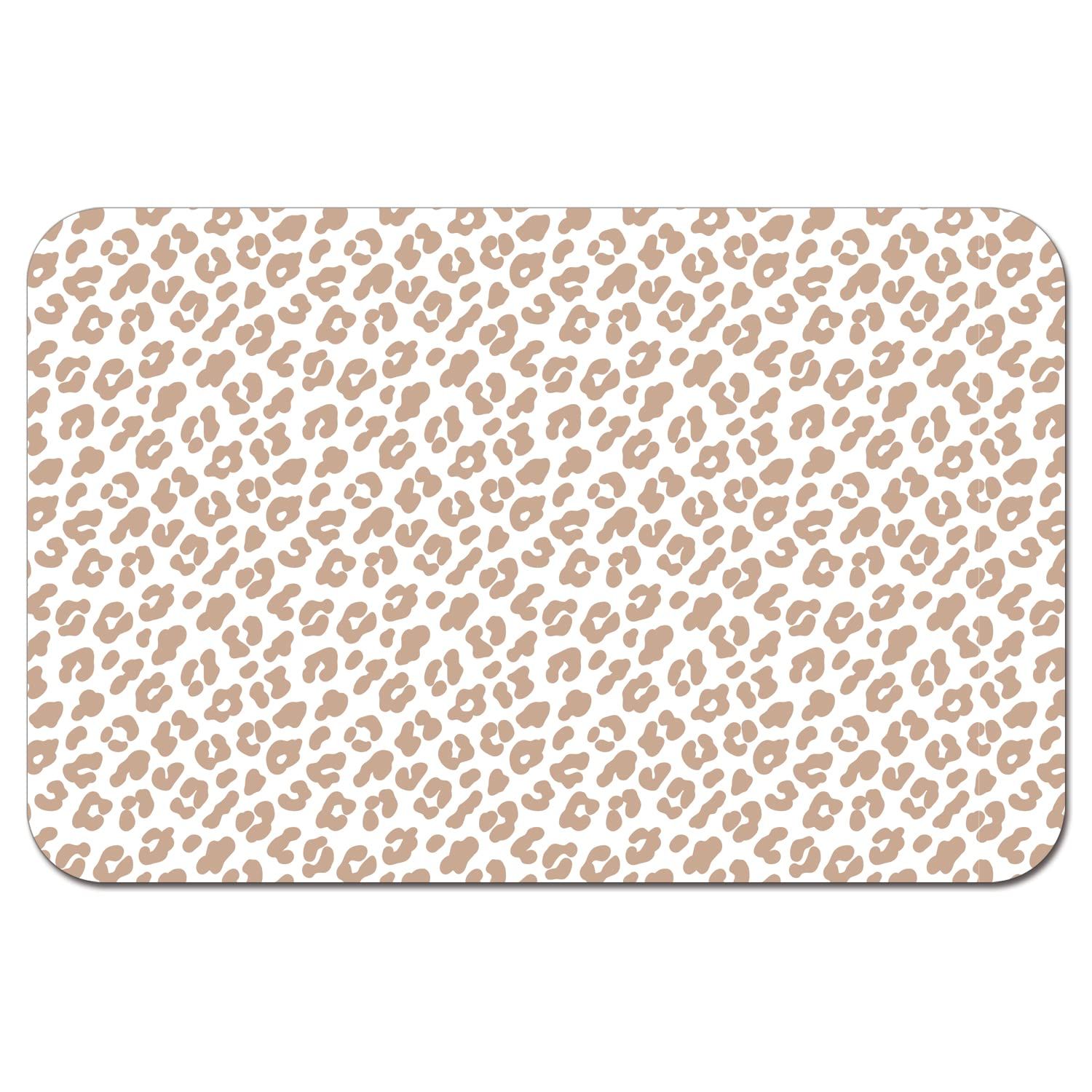 CounterArt Leopard Easy Care Waterproof Pet Placemat 17.13” x 11.25” Made in The USA of BPA Free Plastic, Safe for Pets, Protects Floors from Cat & Dog Bowls