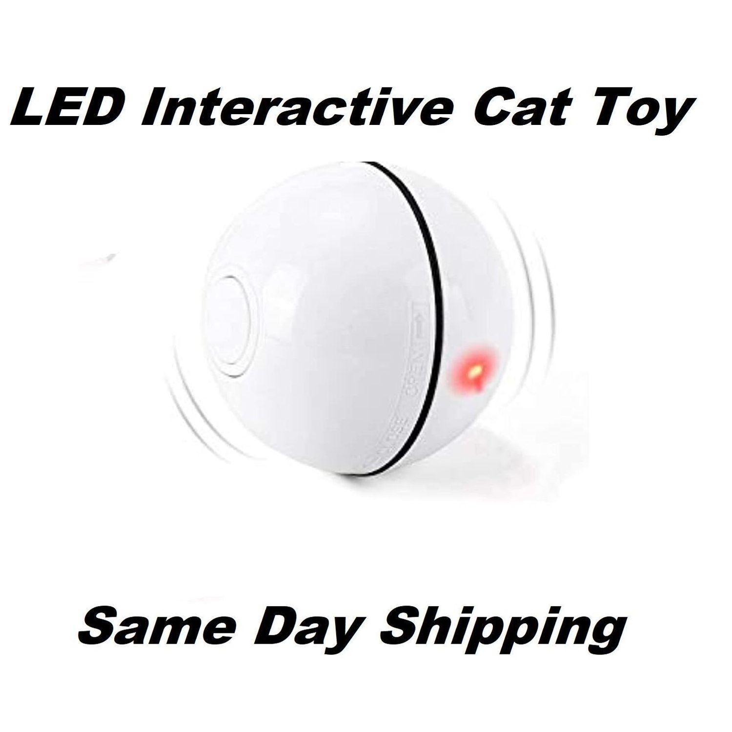 LED Cat Toy Balls Smart Interactive 360 Degree Self Rotating - USB Rechargeable