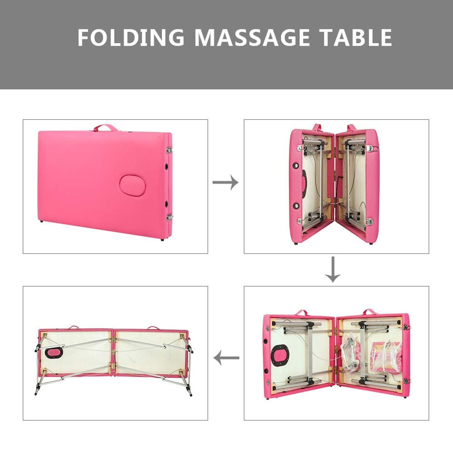 YYAO Massage Table 73 Inch Aluminum alloy Portable Height Adjustable 2 Fold Professional Massage Bed W/Carry Case Spa Bed Beauty Salon Bed