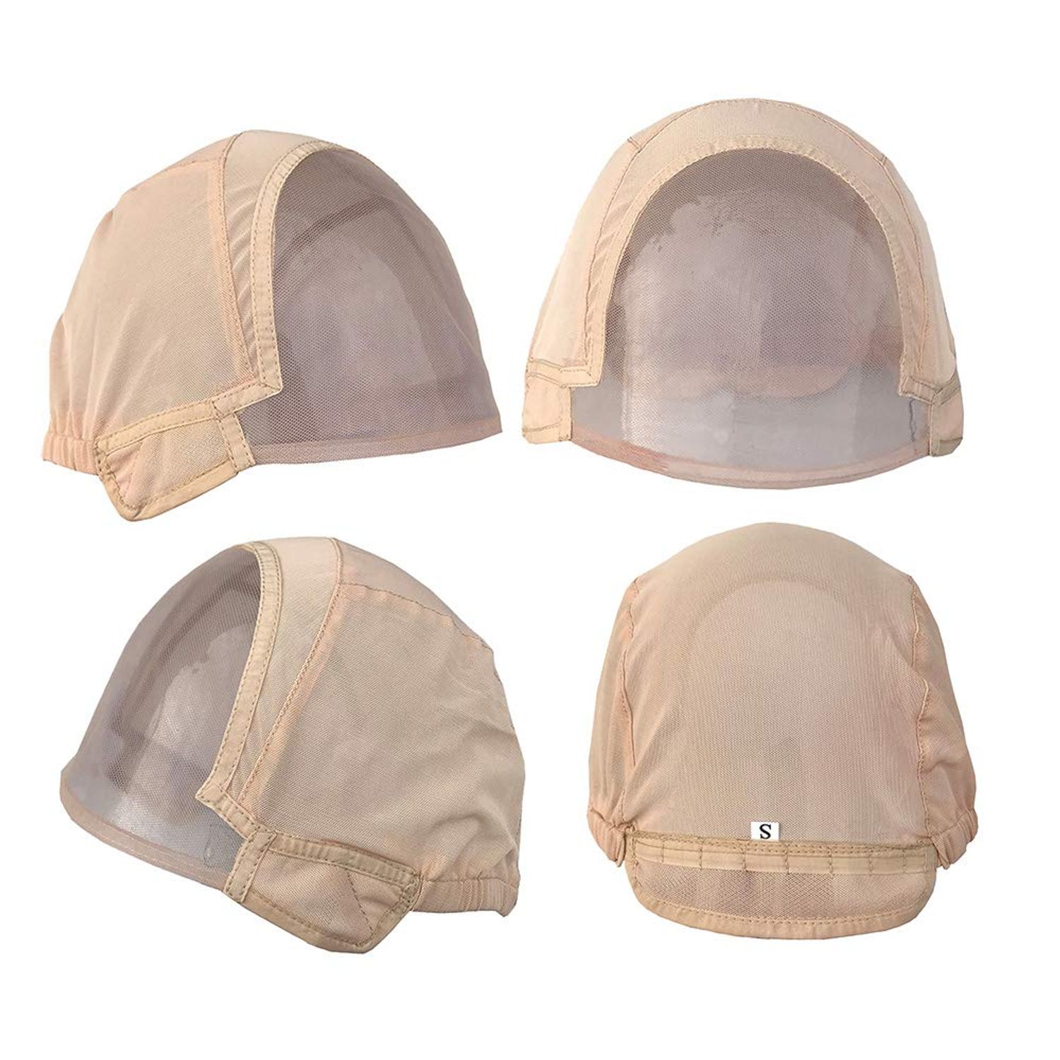 Glueless Wig Cap for Making Wigs with Adjustable Strap in the back and Spare Combs (Medium 22.5inch, Beige)