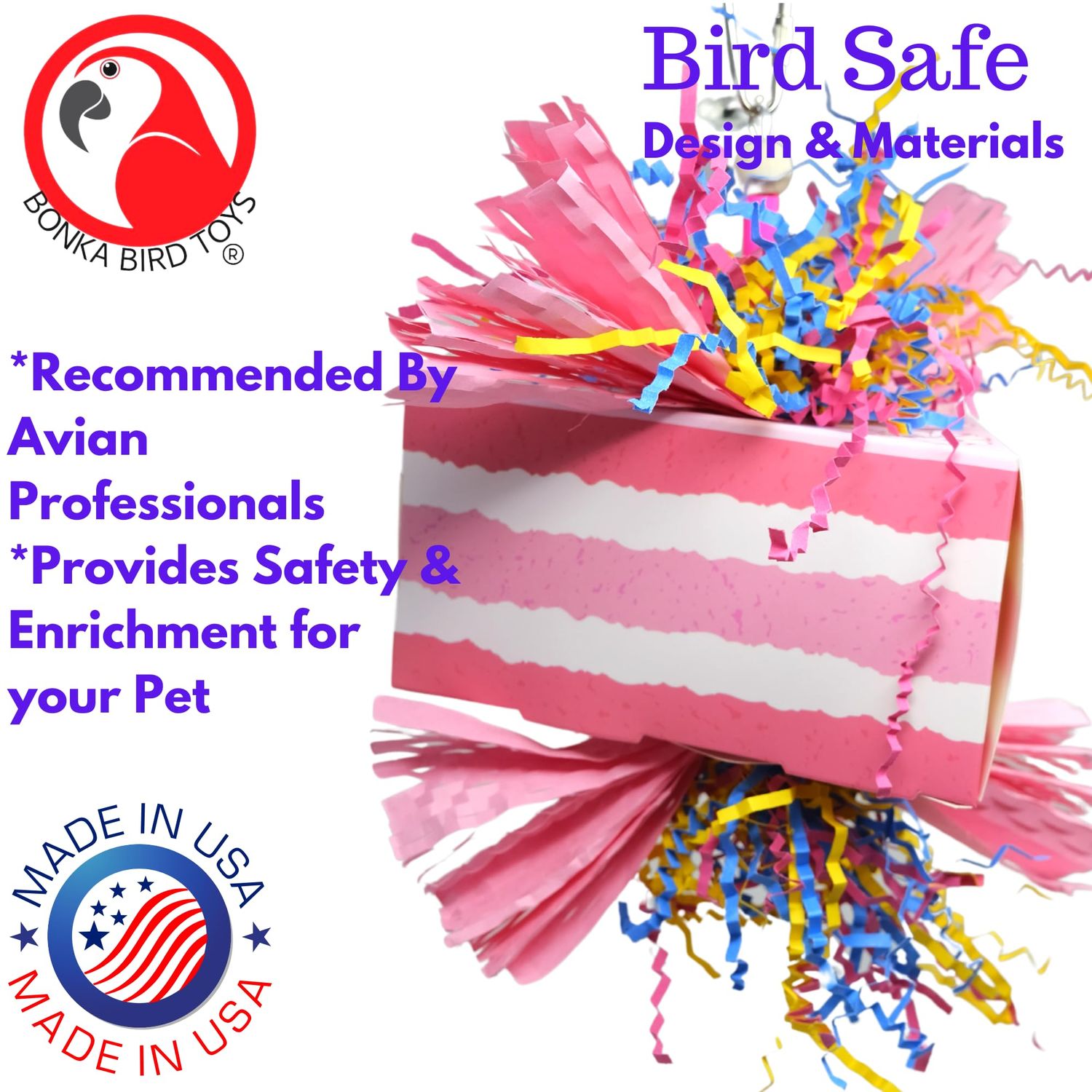 Bonka Bird Toys 1009 Piece of Cake Medium Foraging Cage Toy, Conures, Cockatiel, Parakeets, and Other Similar Breed Sizes