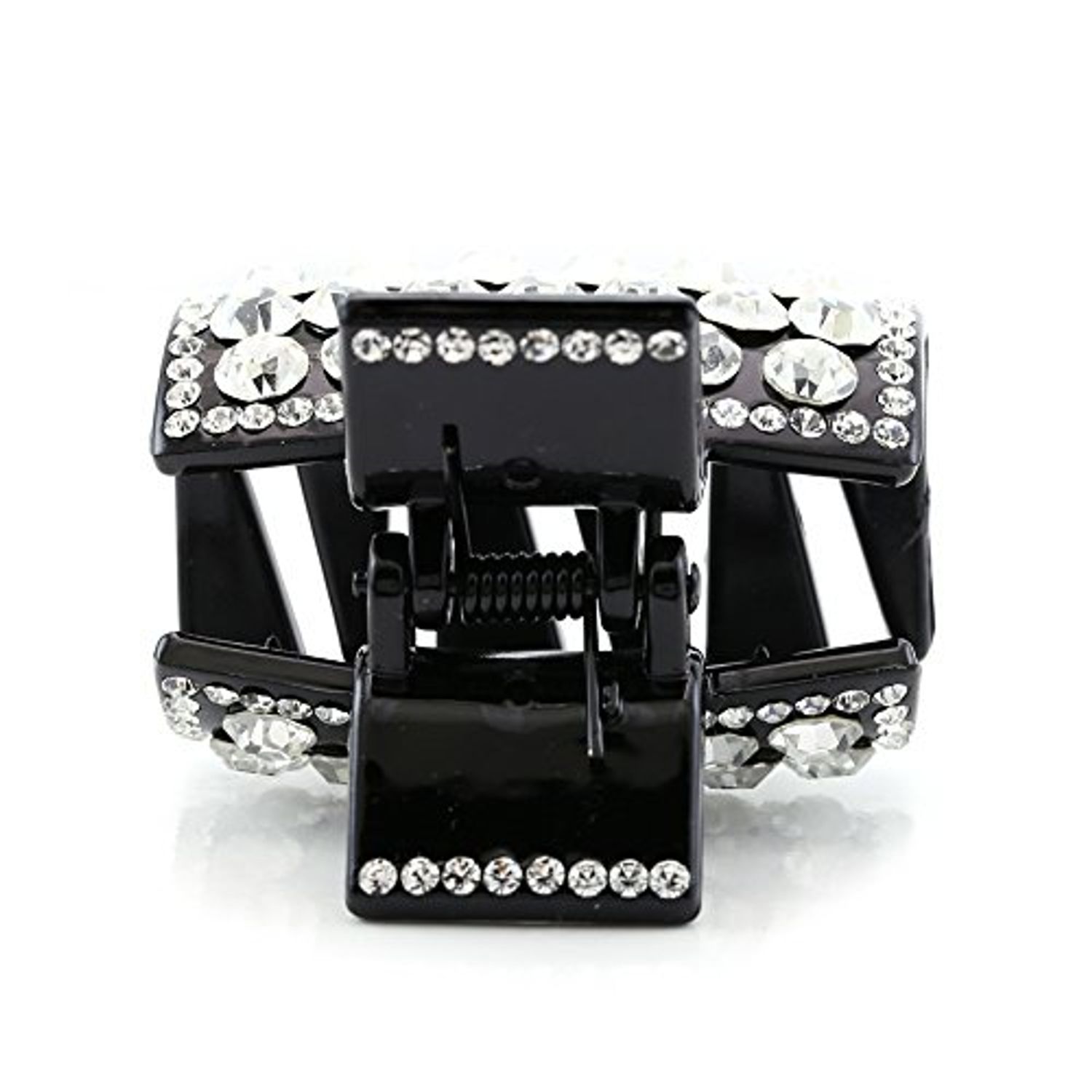 Hair Claw Jaw Pin Butterfly Clip Clear Rhinestones Hair Styling Accessories for Women Teens (Clear Rhinestones)