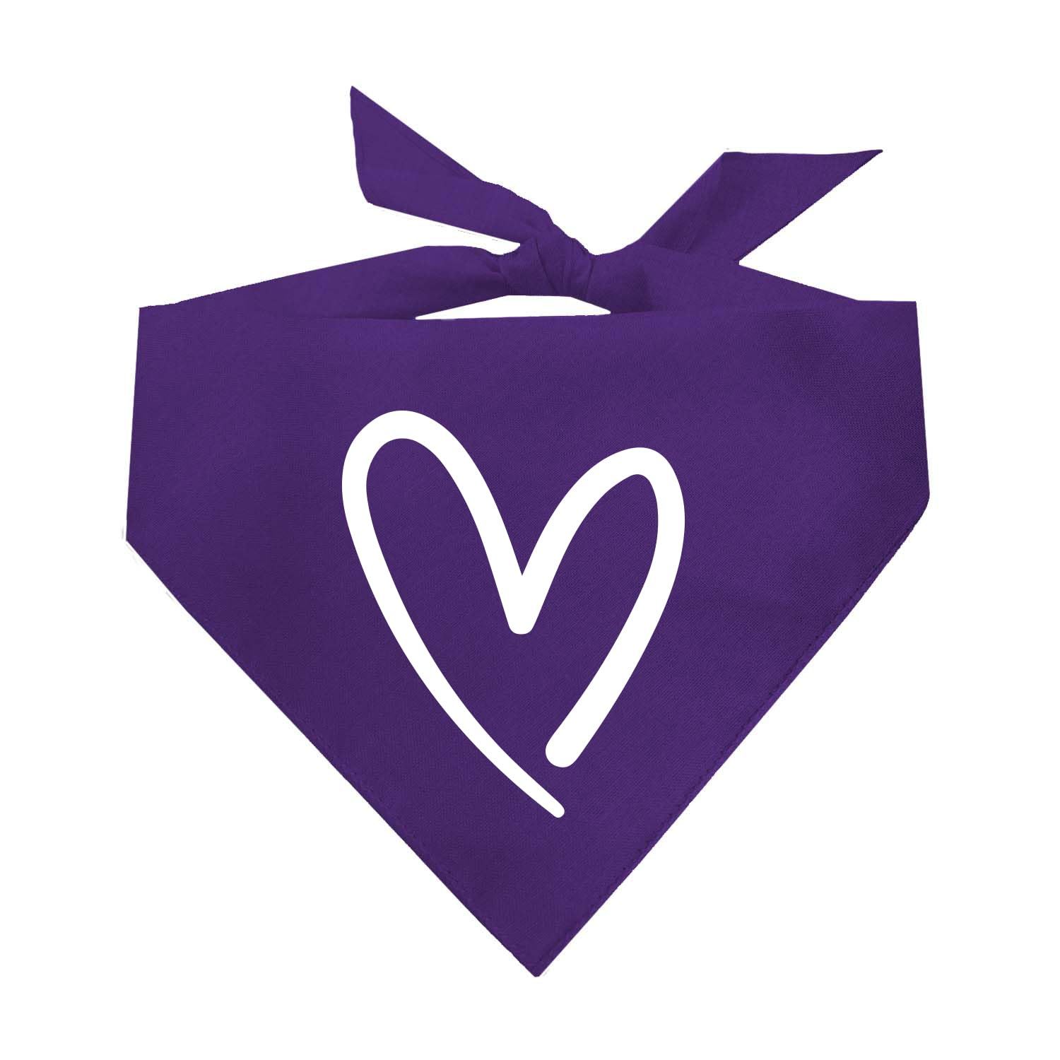 Heart Valentine's Day Dog Bandana (Purple, XS 629)