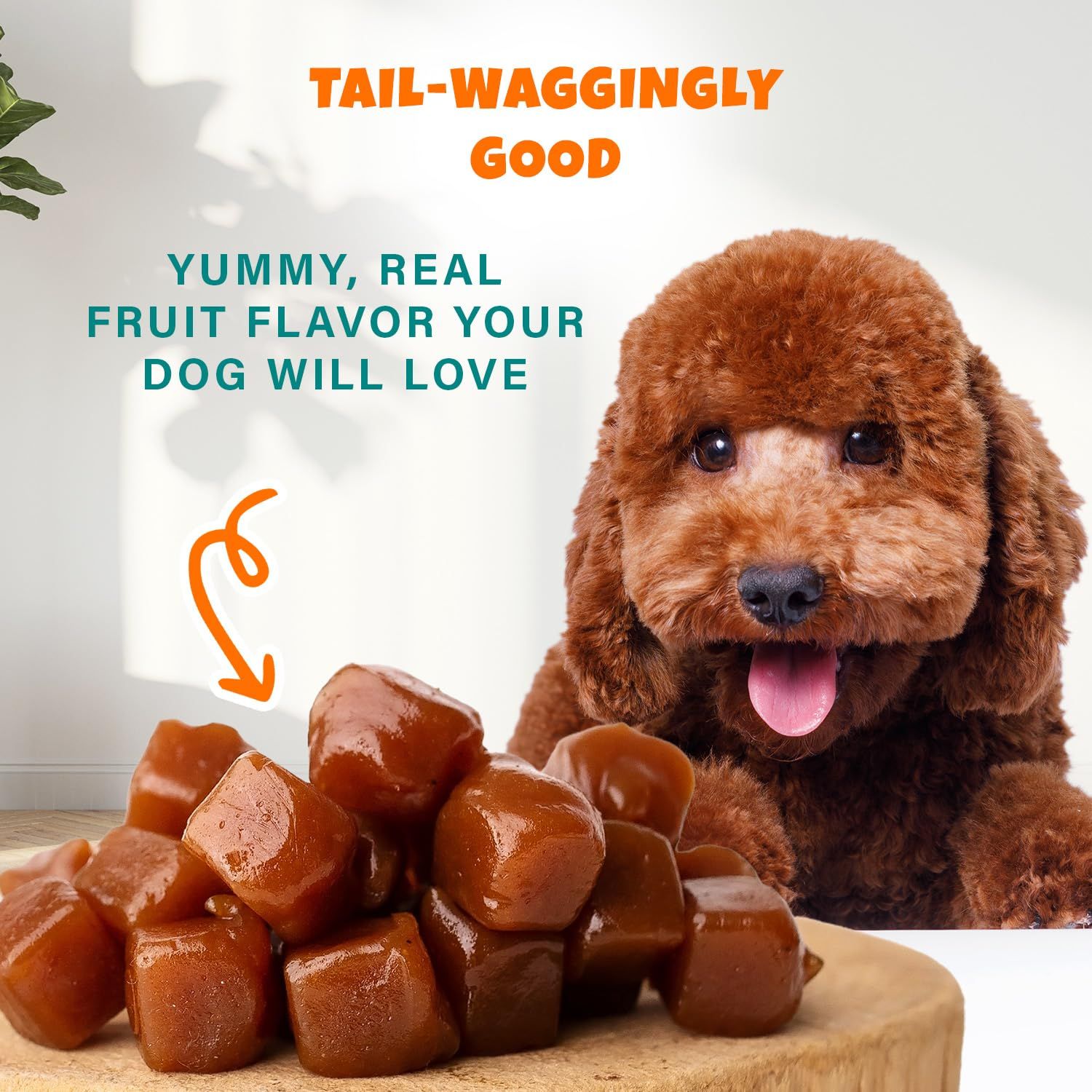 PETIPET Apples+Carrots Plant-Based Fruit Dog Treats - Carrot and Apple Soft & Chewy Treats - Healthy Vegetarian, Vegan Dog Treats with Organic Ingredients - Low-Protein, Hypoallergenic, Gluten-Free