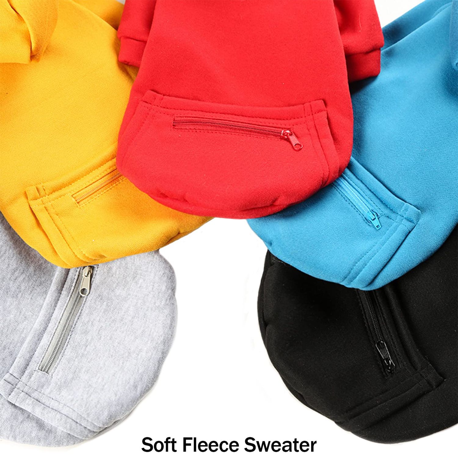 PETCARE Small Dog Sweater Hoodies Pet Black Hooded Soft Fleece Sweatshirts with Pocket Fall Winter Puppy Cat Sweaters Warm Clothes for Small Dogs Shih Tzu Yorkies French Bulldog Outfits Costume
