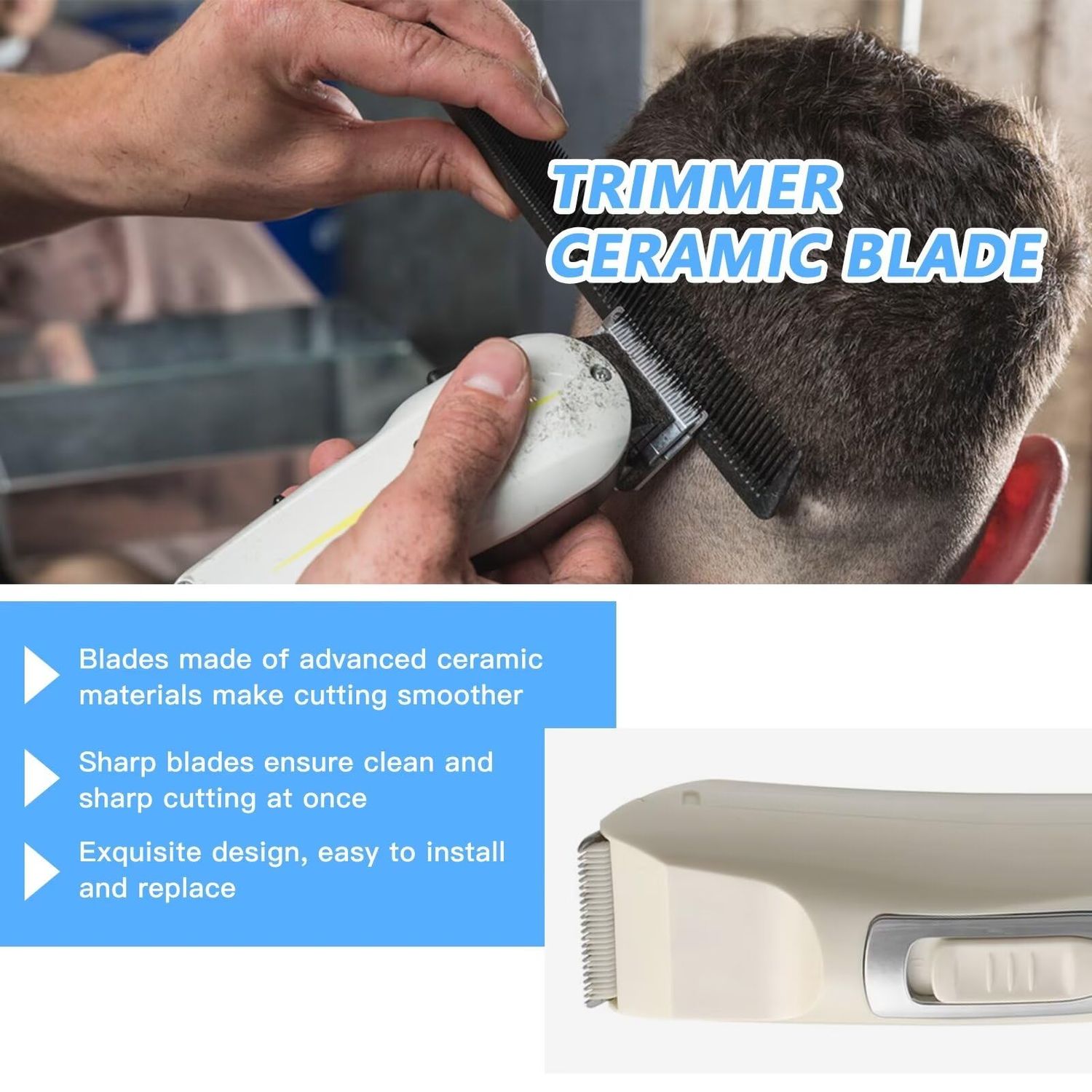 Upgraded Ceramic Cutter Fit for Andis Oster Wahl AG/A5 Clipper Blades(Most) Pet Hair Clipper Cutter Replacement