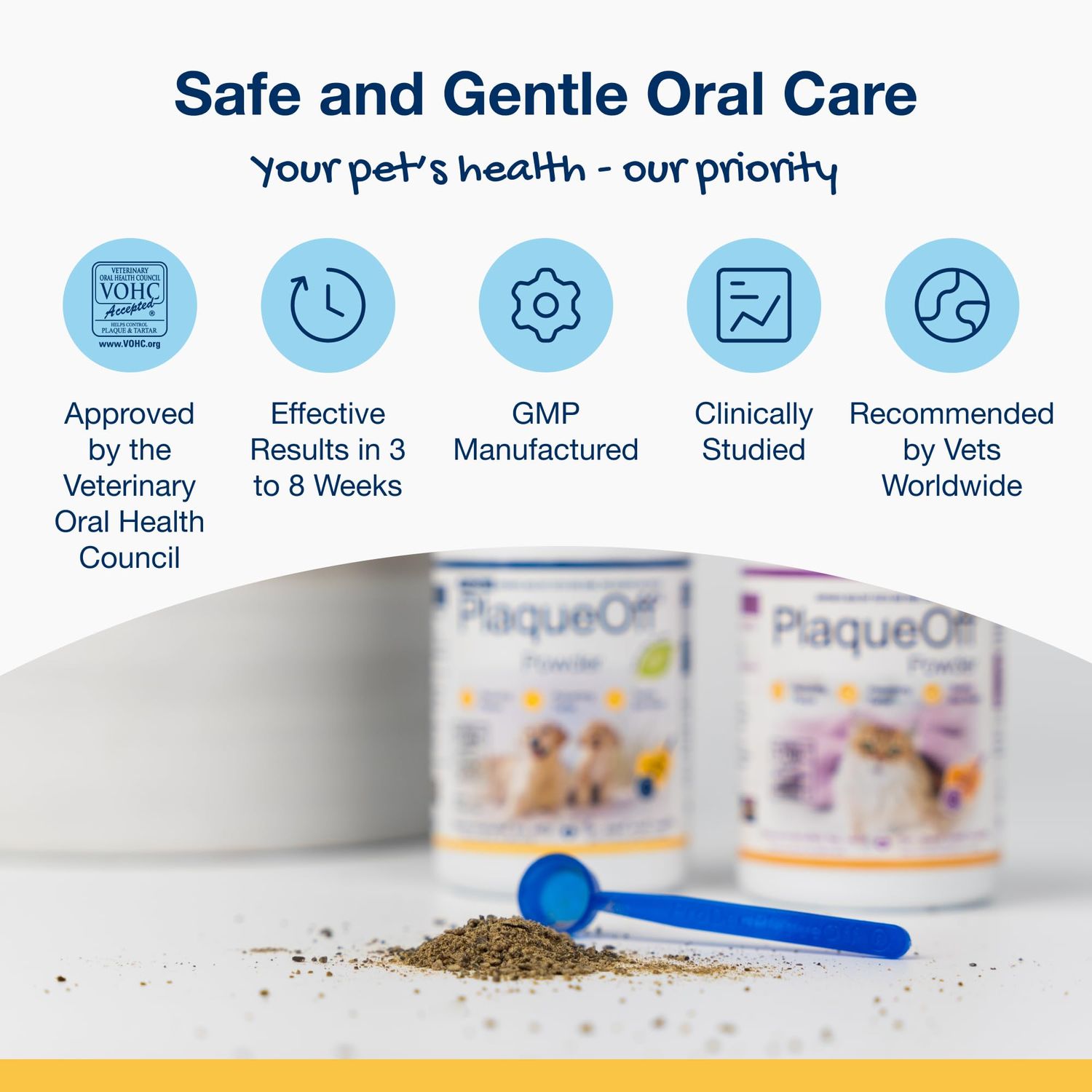 ProDen PlaqueOff Powder for Pets - Cat & Dog Breath Freshener - Plaque & Tartar Remover for Pet Oral Care - 420g
