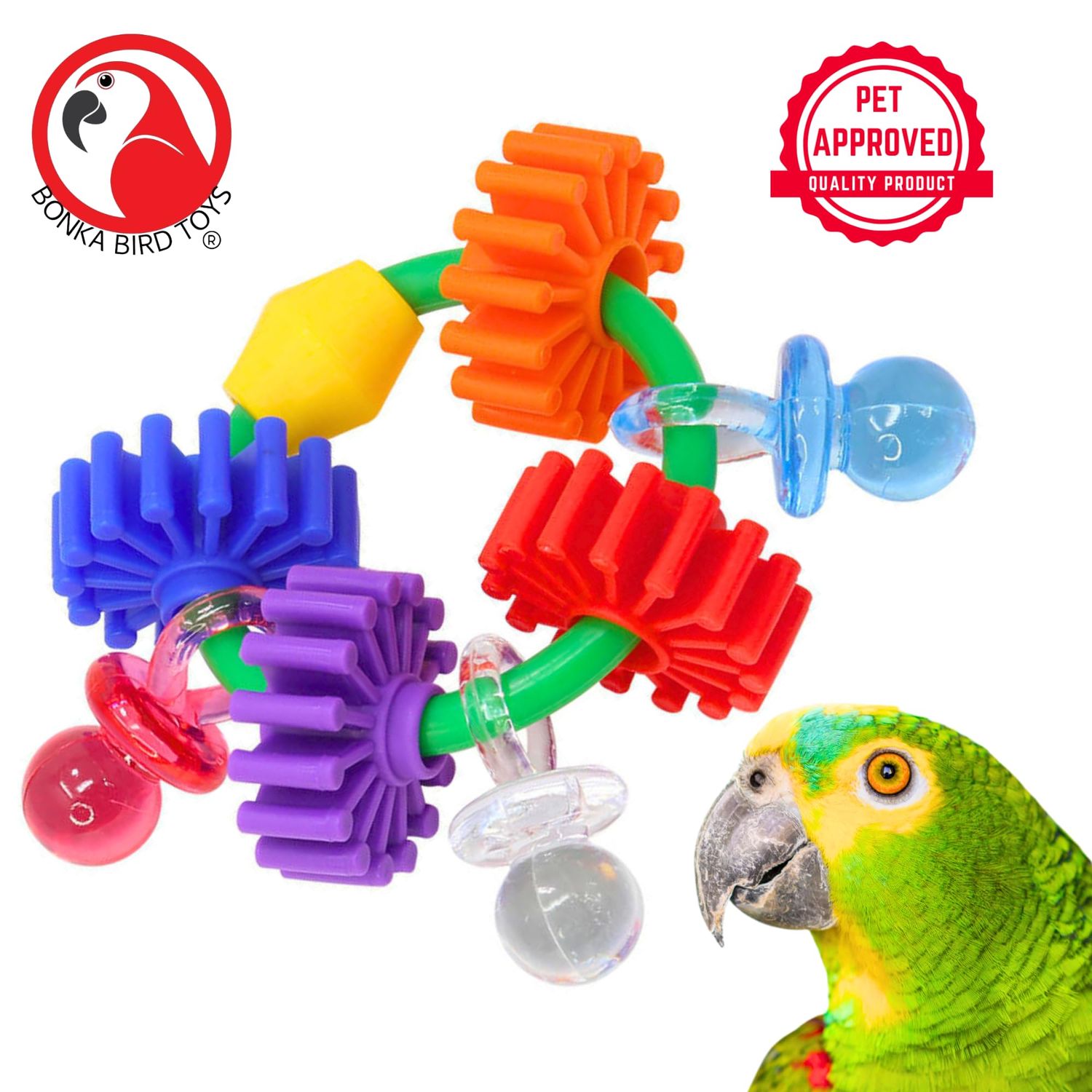 Bonka Bird Toys 3608 Gear Ring Foot Talon Bird Toy Conure African Grey