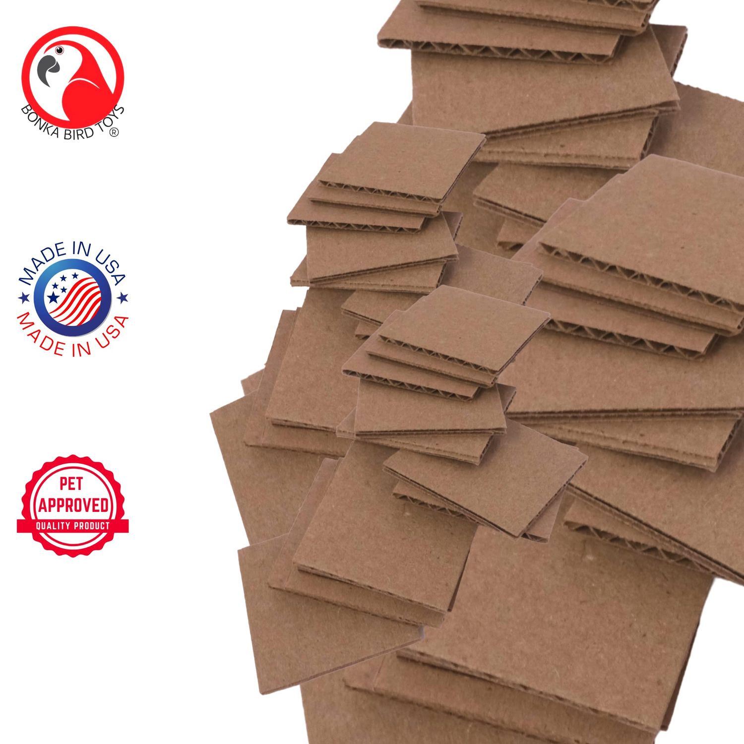 Bonka Bird Toys 2465 Pk24 Cardboard Squares Foot Talon Craft Part Bird Toys Conures Amazons Cockatiels and Similar