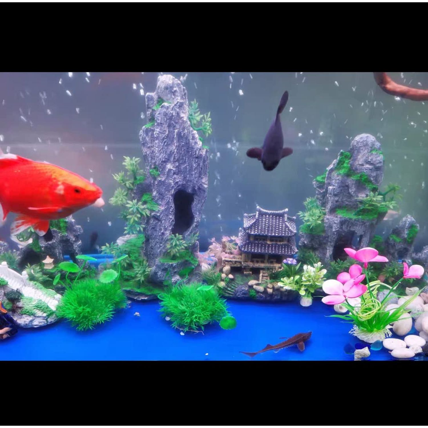 BCSIUHD Aquarium Ornament - Mountain View Stone Tree Rock Cave Large Fish Tank Decorations