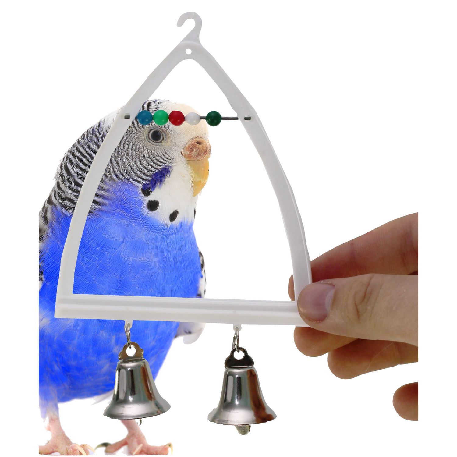 Bonka Bird Toys 36505 Count Swing Durable Bell Abacus Small Parrot Cage Toy Pet (White)