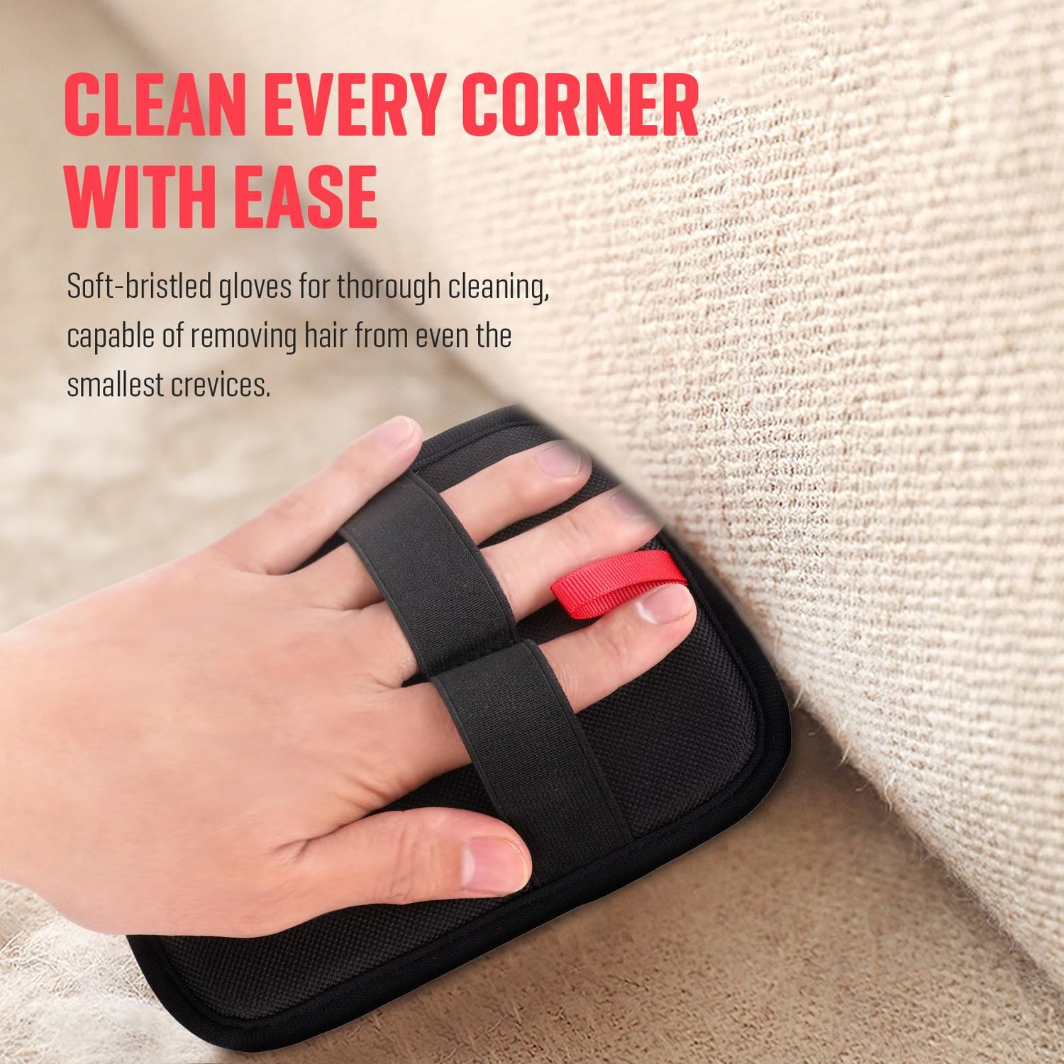 VerdeVilla Pet Hair Remover, Electrostatic Pet Hair Removal Gloves, Reusable Cat & Dog Hair Remover for Couch, Furniture, Carpet, Car Seat, Upgraded Animal Fur Removal Tool, Cat Grooming Gloves-1 PCS