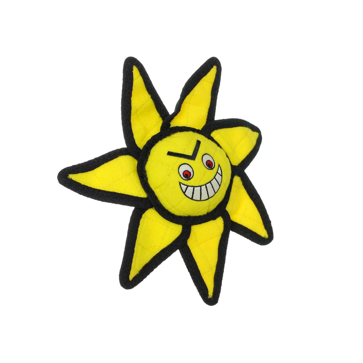 TUFFY - World's Tuffest Soft Dog Toy - Alien Ball Junior Yellow Sun- Squeakers-Multiple Layers. Made Durable, Strong & Tough. Interactive Play (Tug, Toss & Fetch). Machine Washable & Floats (2 Pack)
