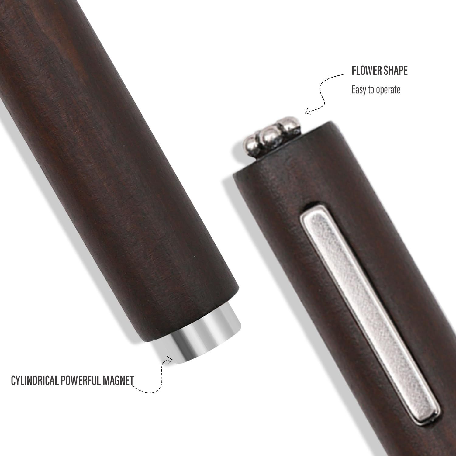 XEAOHESY 2 Pieces Cat Eye Magnet for Nails Double-Ended Iridescent Cylindrical Strong Nail Magnet Brown 3-in-1 Nail Art Magnet Tool for Cat Eye Gel Nail Polish