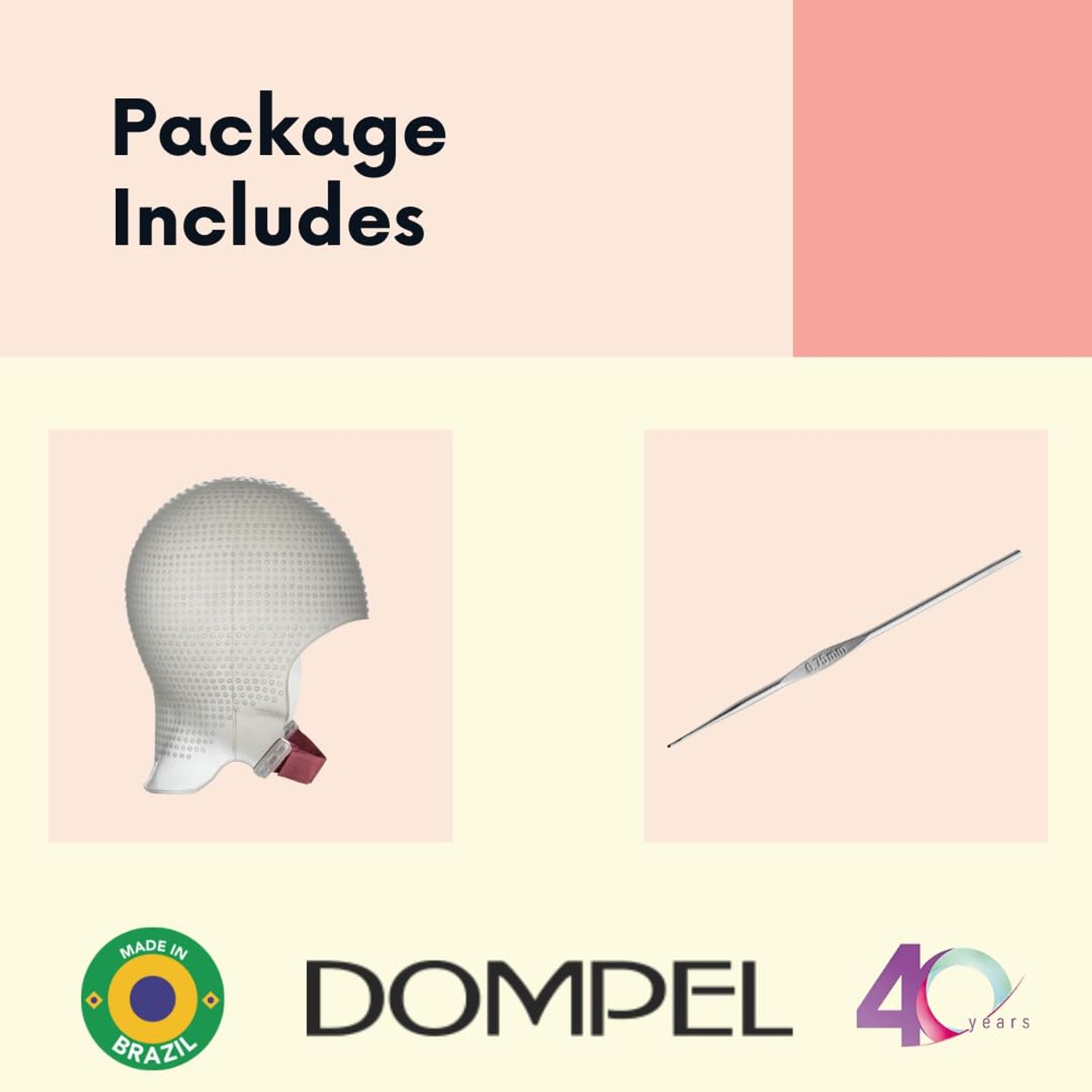 DOMPEL Sparta 2.4K Silicone Highlight Hair Cap Color White | Perfect Highlights | 2,400 Strategically Positioned Holes | Curved Design for a Perfect Fit | Reusable silicone cap with metal needle