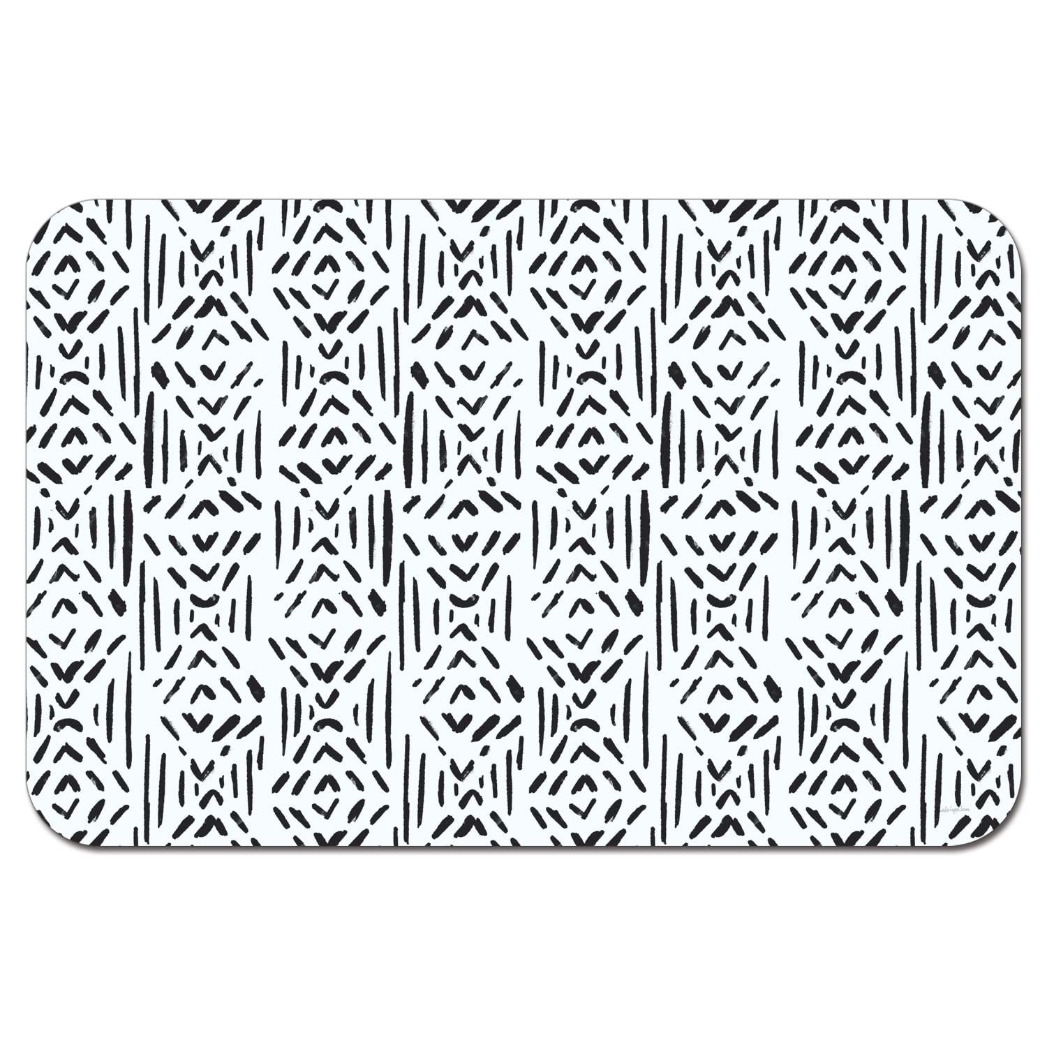 CounterArt Tribal Easy Care Waterproof Pet Placemat 17.13” x 11.25” Made in The USA of BPA Free Plastic, Safe for Pets, Protects Floors from Cat & Dog Bowls