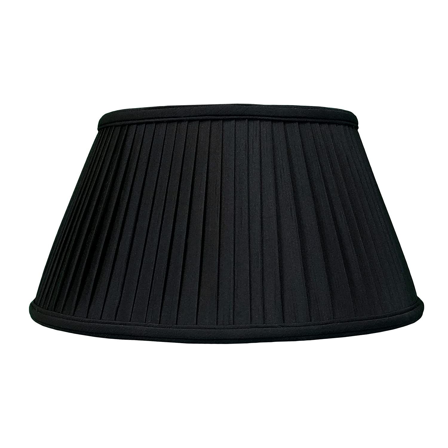 Royal Designs 6-Way / Side Pleat Basic Lamp Shade, Black/Gold, 11.5 x 17 x 9.5