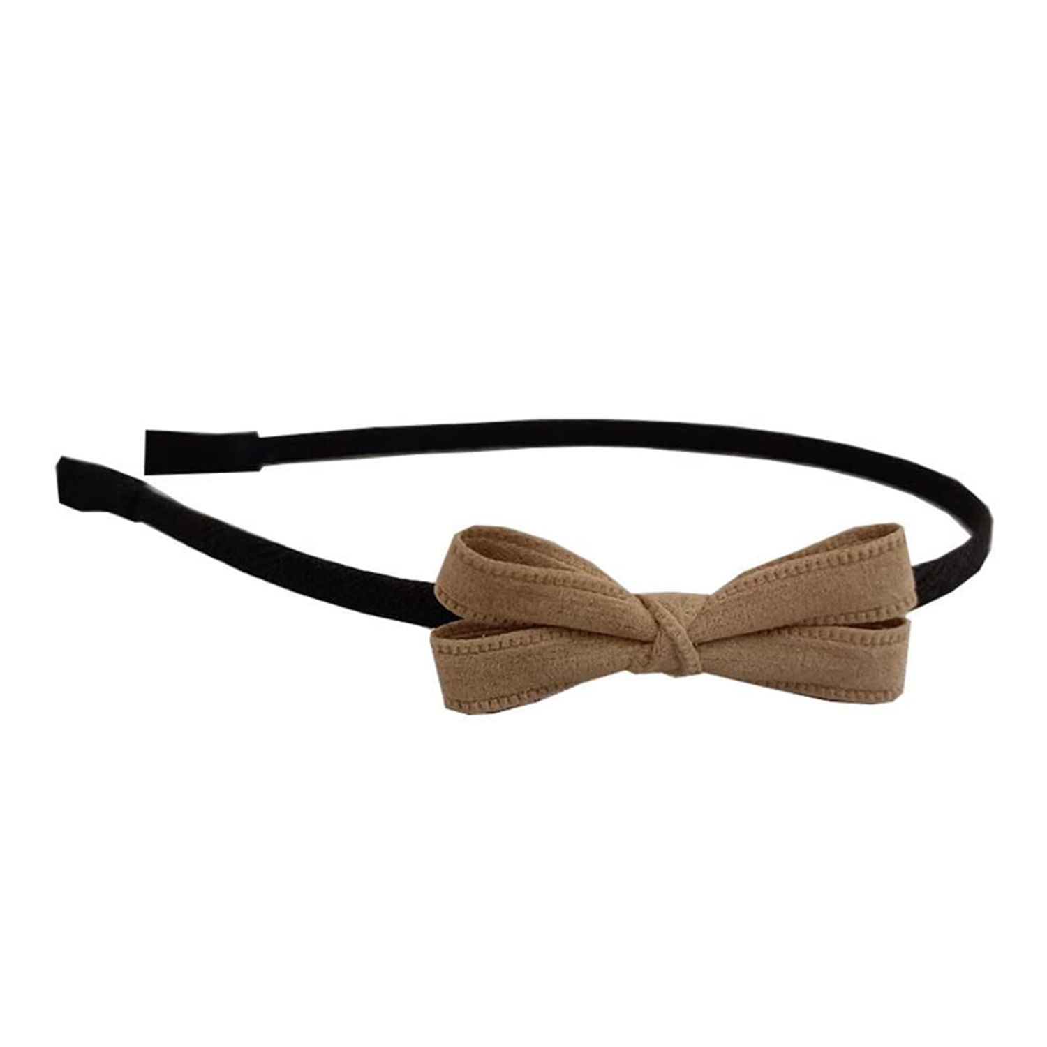 Khaki Small Bow Thin Hair Hoop for Women Girl Party Festival Headband Hair Accessories