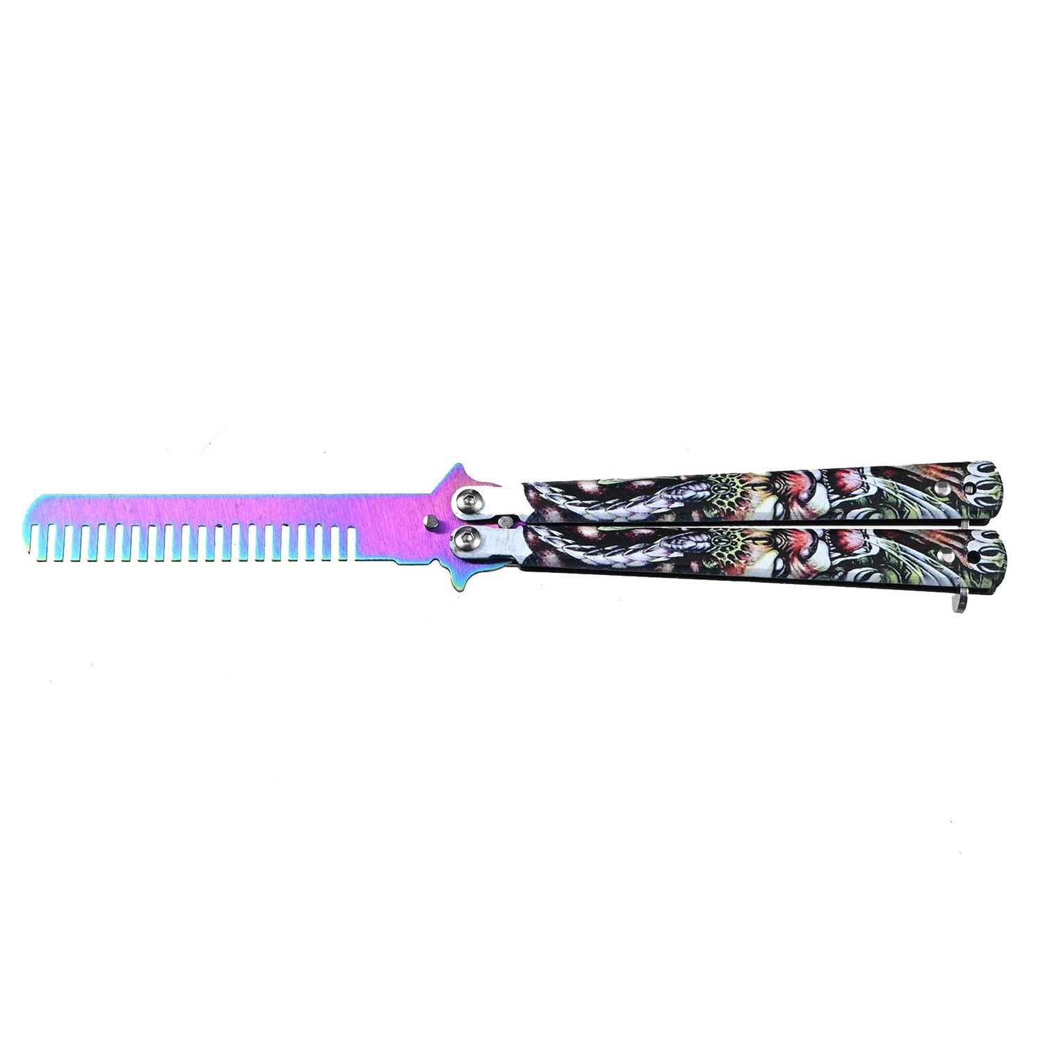 Stainless Steel Metal Hair & Beard Comb, Multifunctional Folding EDC Pocket Comb Hair Styling Tools