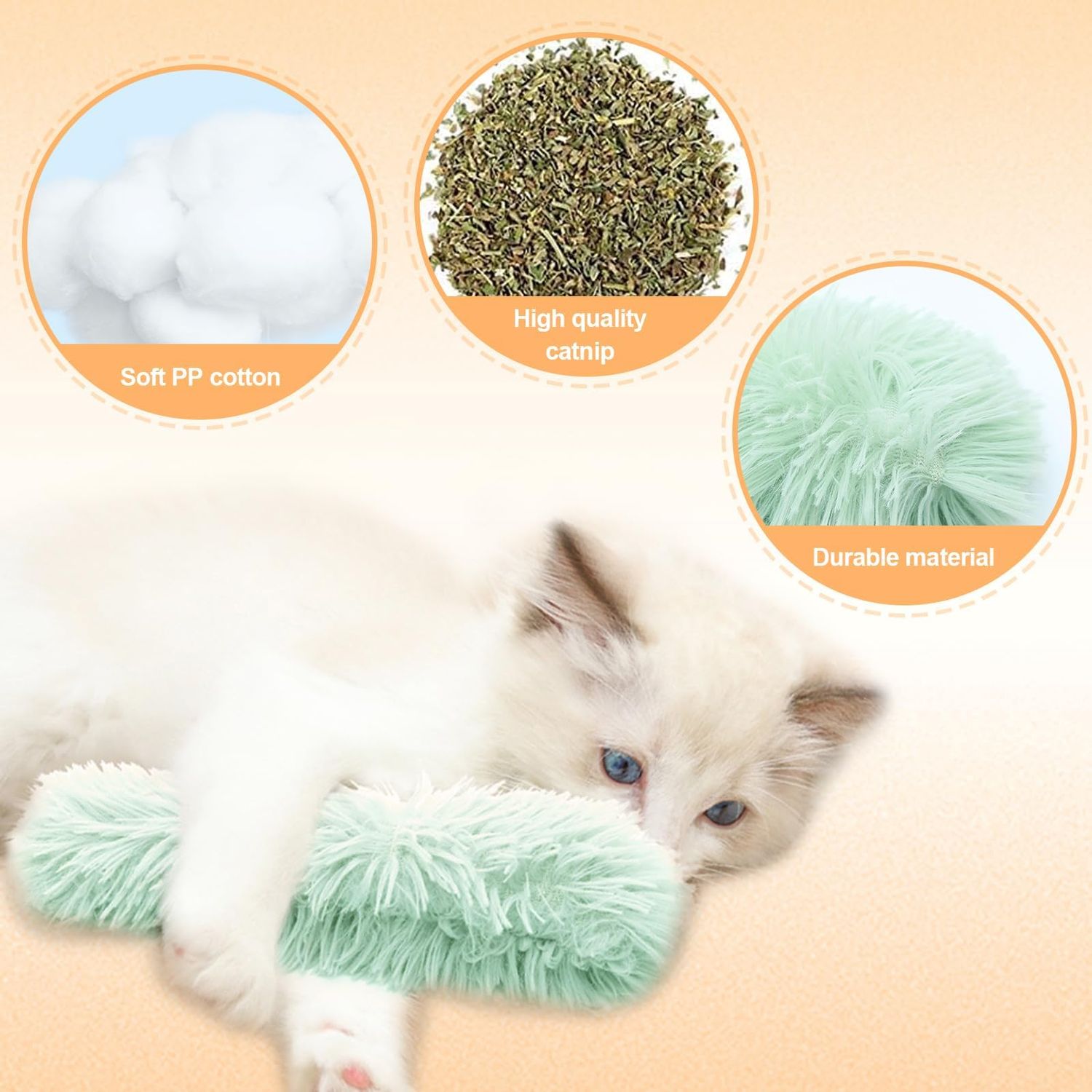 Shudyear Catnip cat Toys, 3 pcs Indoor cat Toys, Interactive cat Toys for Indoor Cats, Promotes Kitten Exercise, Reduces cat Boredom