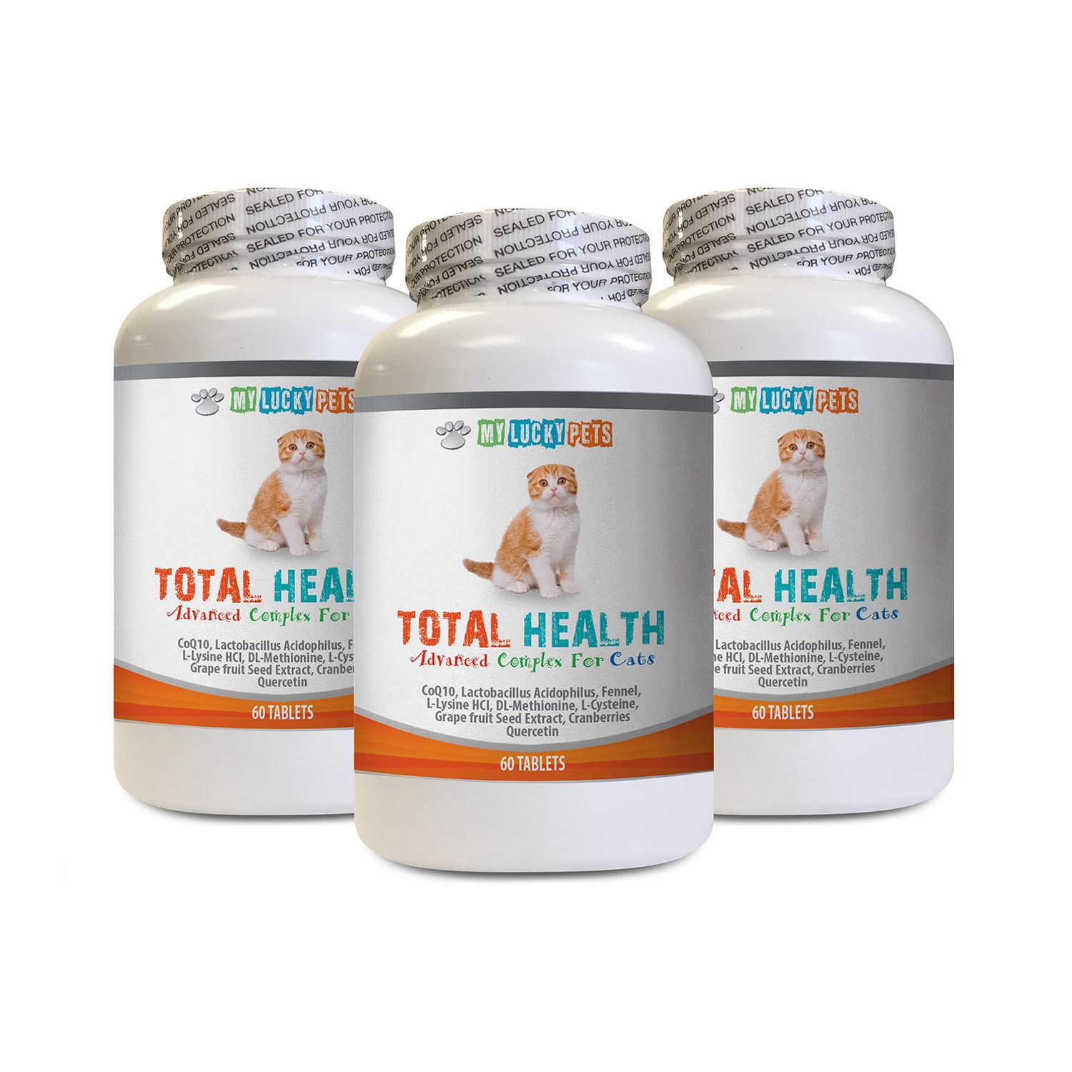 Bad Breath cat Treats - CAT Total Health Formula - Hair Skin Teeth Eye Urinary Health - Immune Boost - cat Immune Support - 3 Bottles (180 Tablets)
