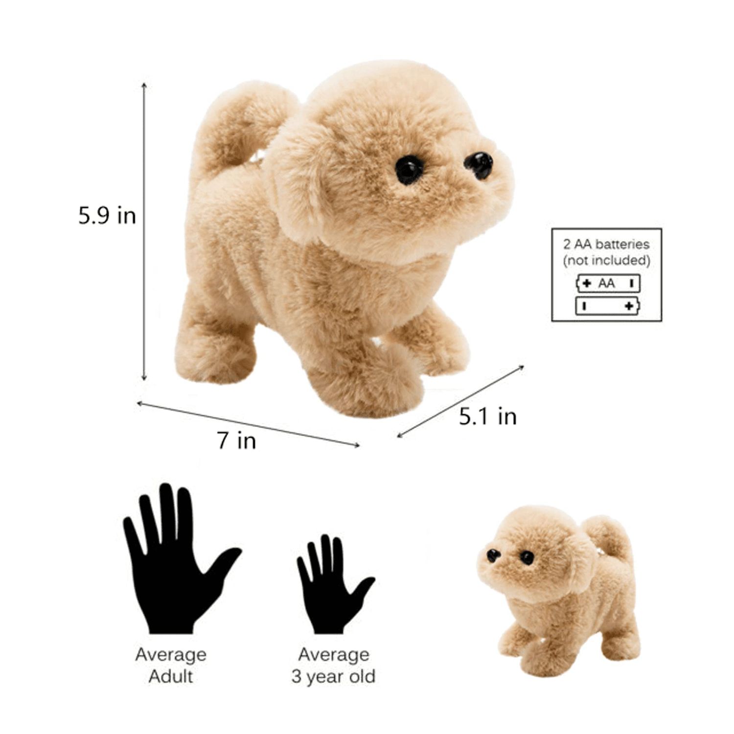 SANGKN Toy Dog, Toy Dogs That Walk and Bark, Puppy Toys for Kids, Battery Realistic Barking Dog Toy Walking Electronic Pets Girls(Golden Retriever)