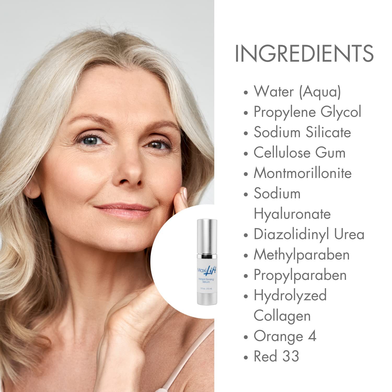BioLogic Solutions MaxiLift Serum, Instant Face Lift Cream, Skin Tightening Serum for Face & Instant Eye Lift, Smooth & Firm Loose Sagging Skin, Fine Lines & Wrinkles Within 2 Minutes, 0.5 Fl Oz