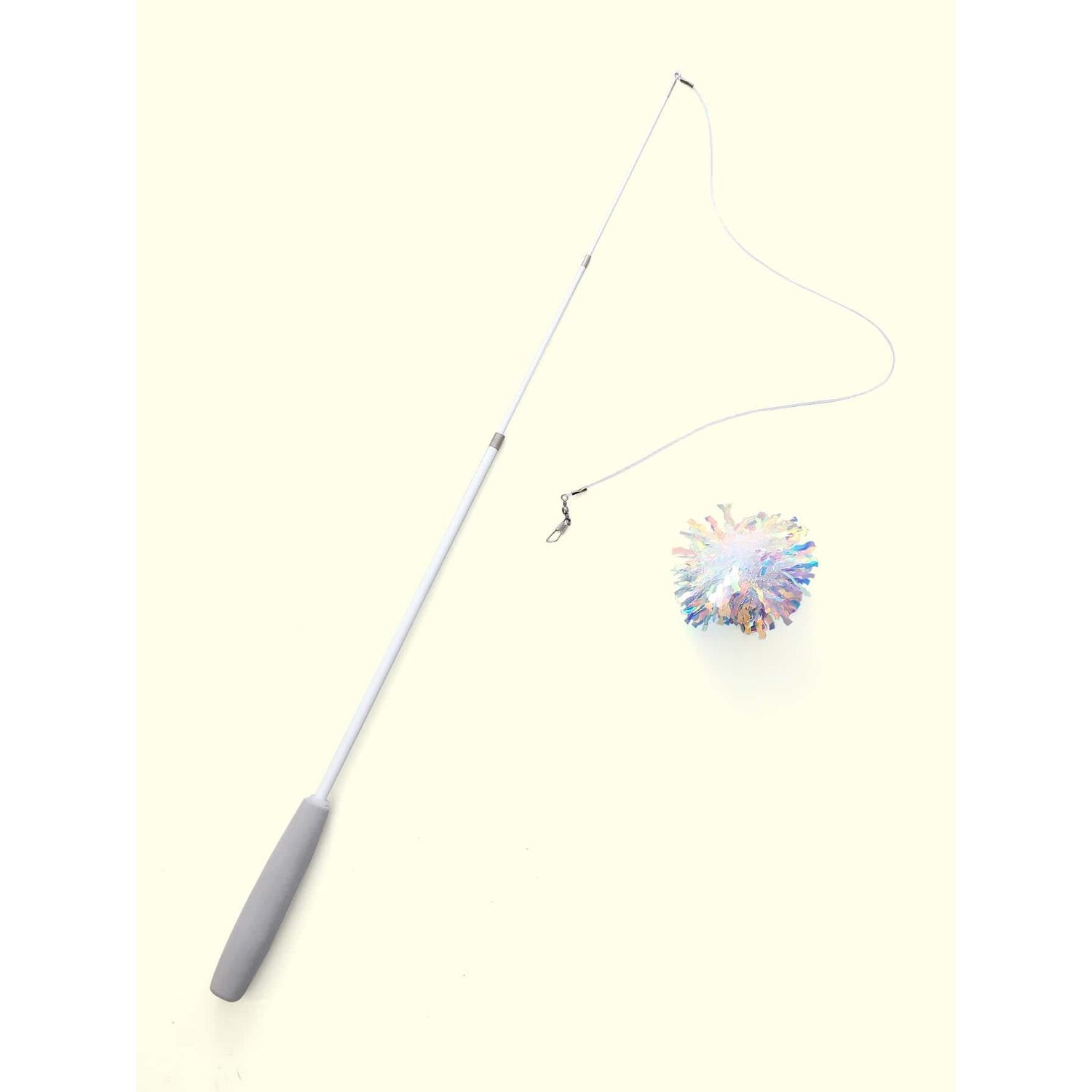 QWINEE 1pc Dragonfly Cat Teaser Wand Toys Interactive Cat Toy for Indoor Cats Kitty Kitten White One Size