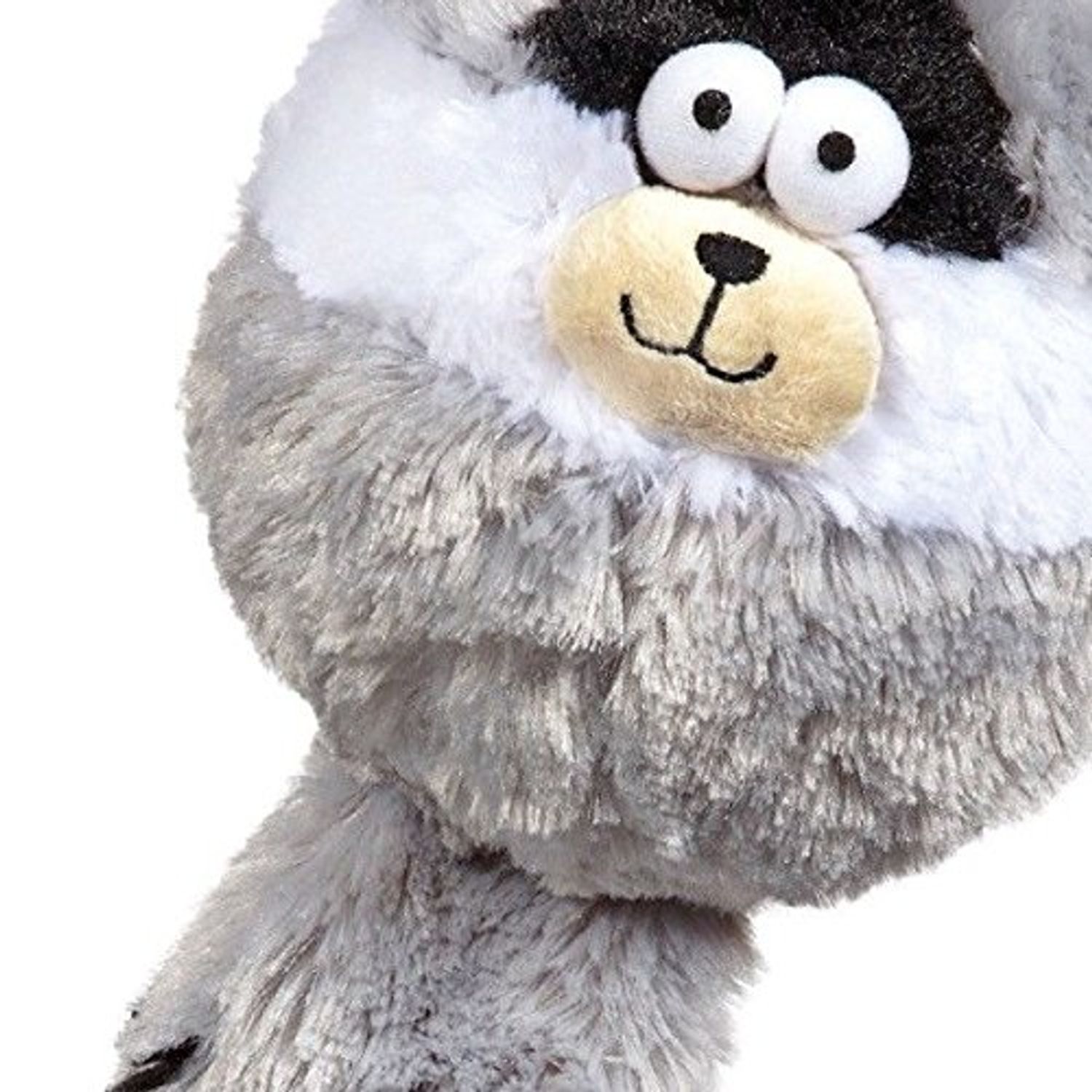 ZA Ball Shaped Dog Toy Furry Fatties Crinkle Squeak Pick Racoon Skunk Squirrel 15" (Squirrel)