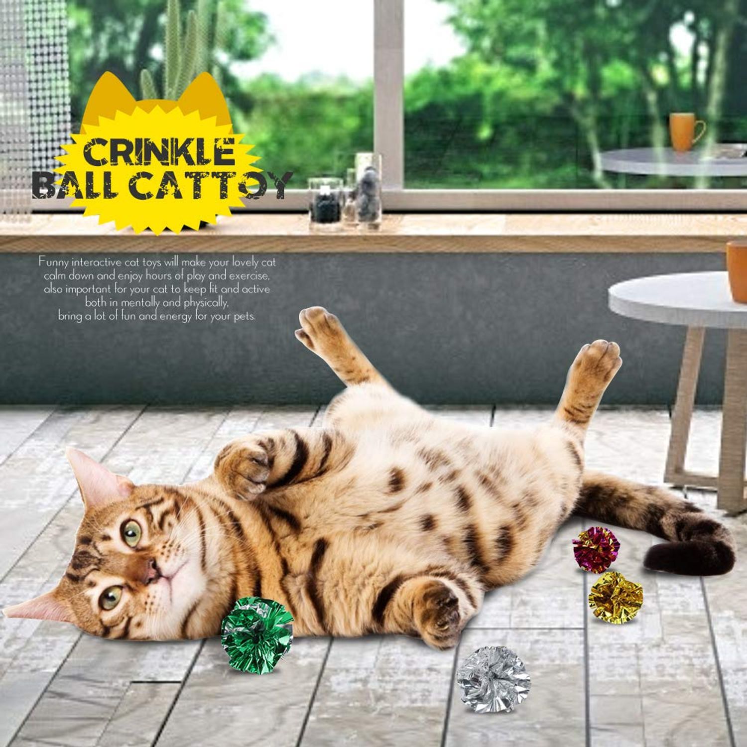 HNYYZL Bestsupplier 25 Pack Crinkle Balls Cat Toys - Original Mylar Crinkle Balls Cat Toys（Random Color）