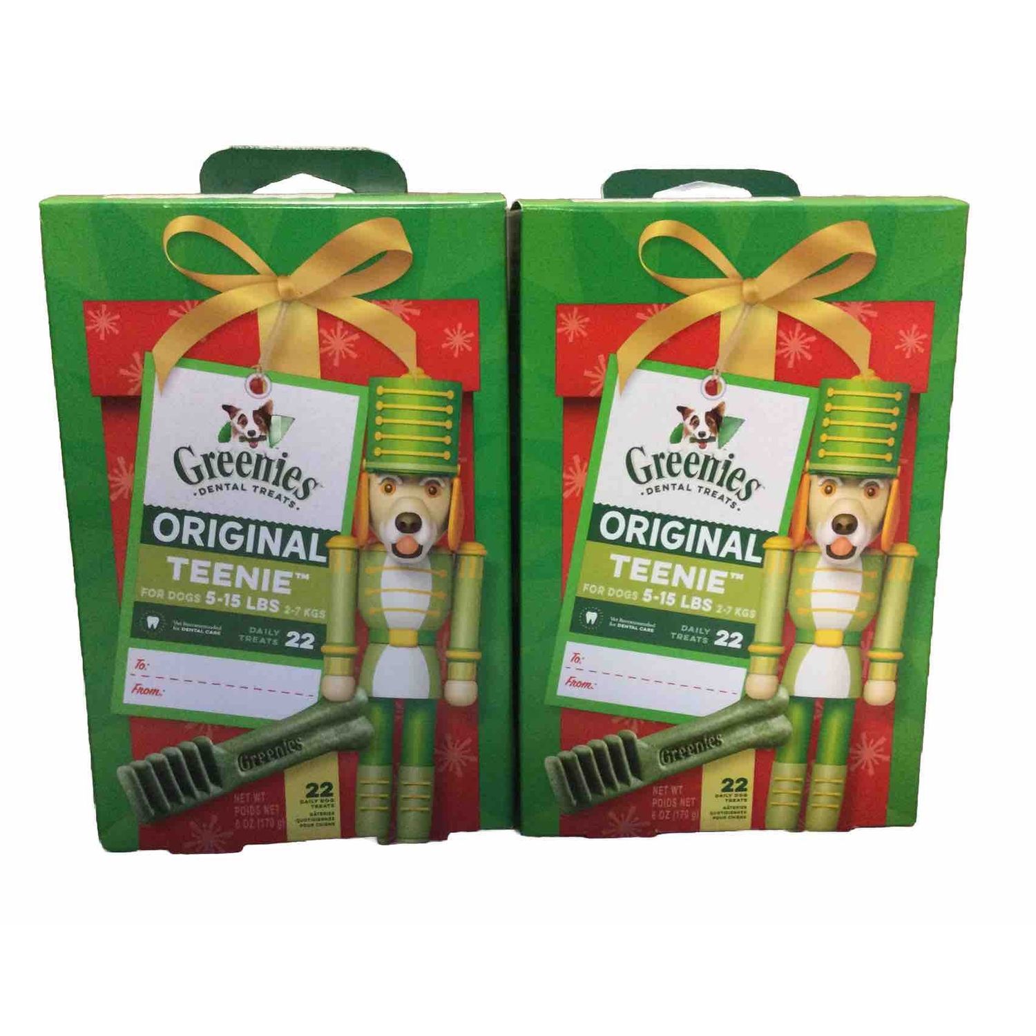 2 Pack Greenies Original Teenie Dental Care Dog Treats, 6 oz. Pack (22 Treats)