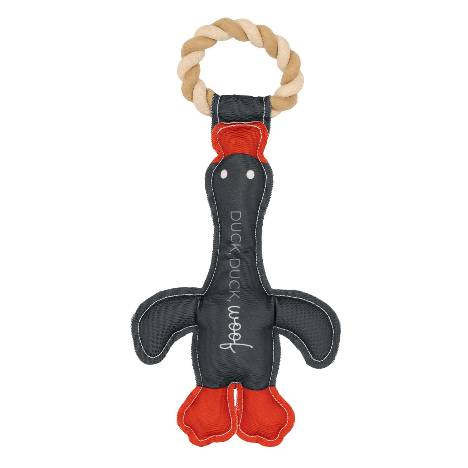Pavilion - Duck, Duck, Woof - 14.5" Duck Puppy Dog Toy with Rope Handle K-9 Furry Companion Valentine's Day Gift Christmas Birthday Present