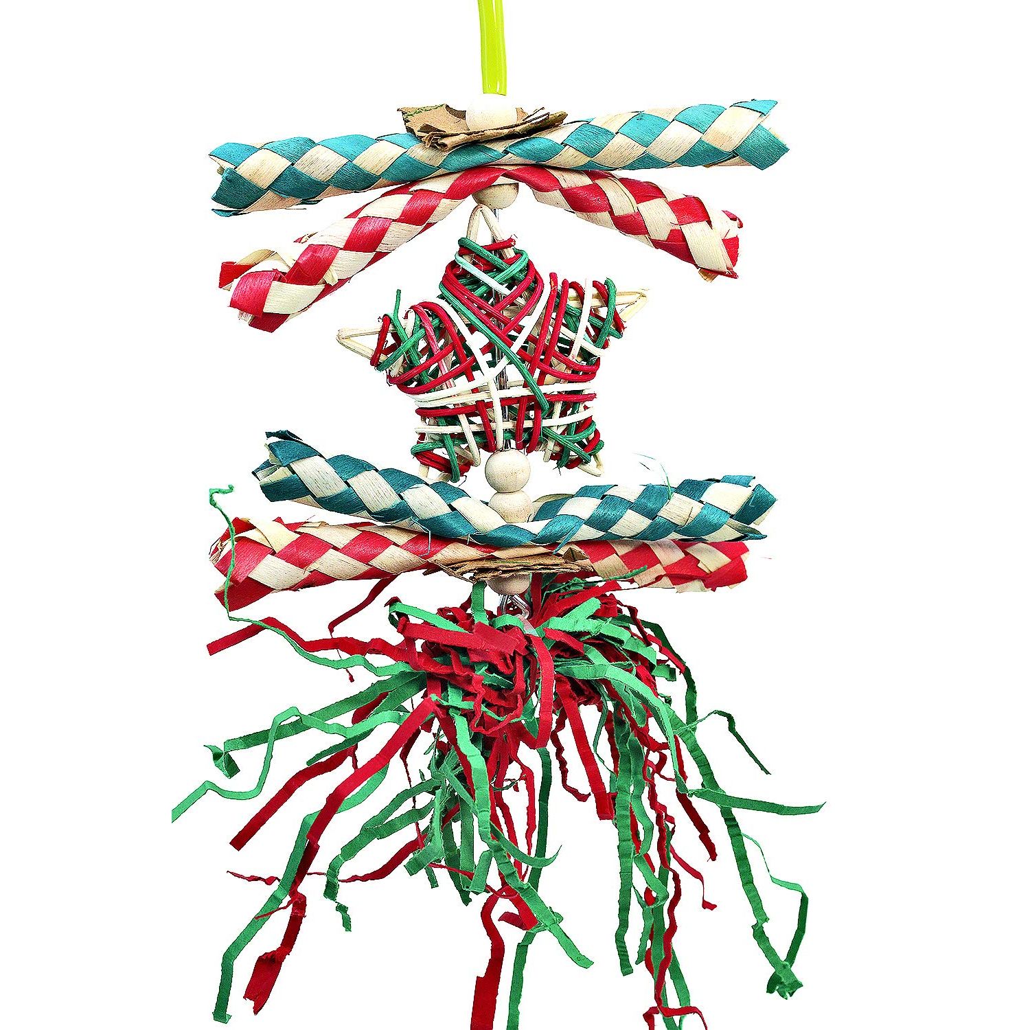 1040X Christmas Xmas Foraging Star Shred Bird Toy Parrot cage Toys Cockatiel