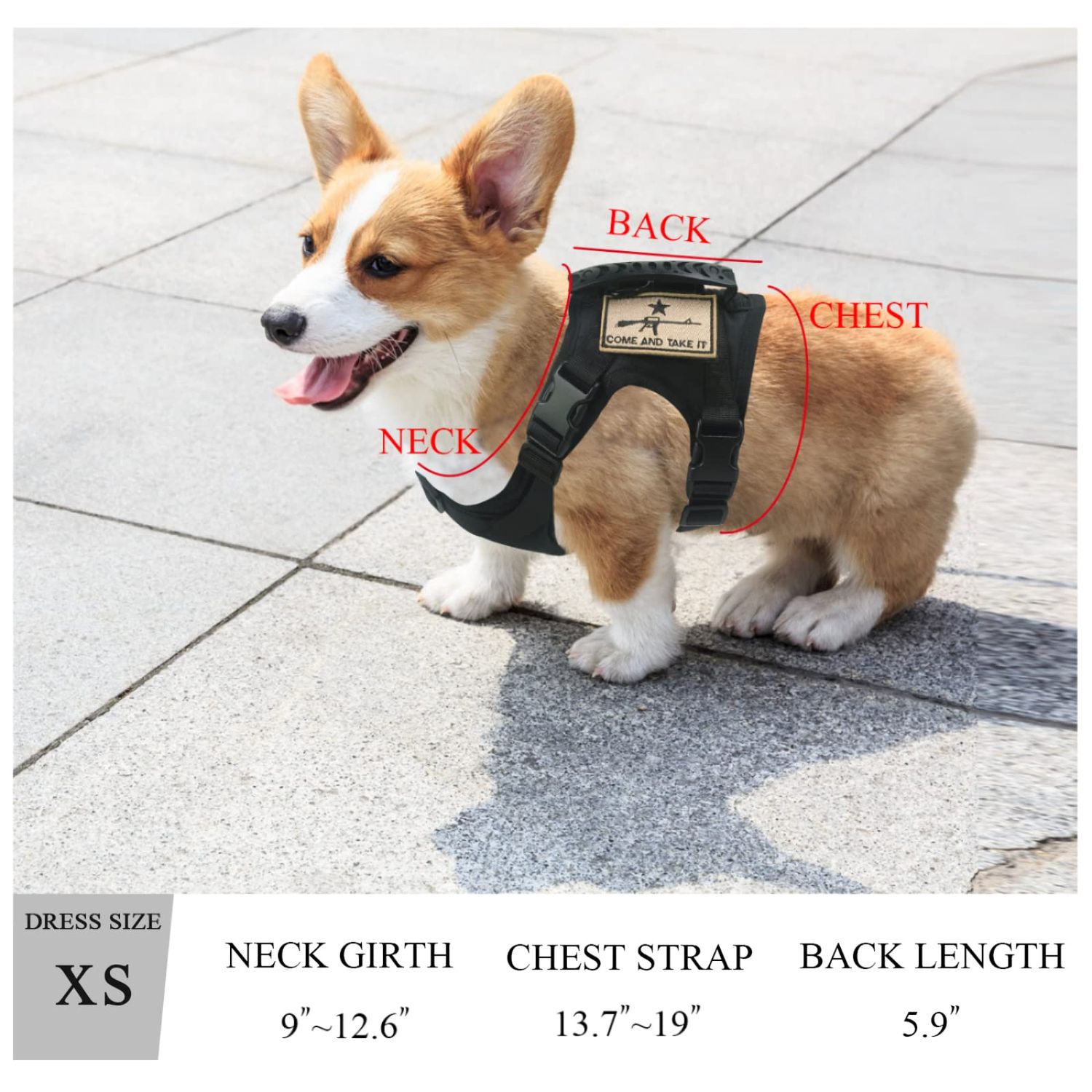 SALFSE Tactical Dog Training Harness Outdoor Working Vest Adjustable Military MOLLE Dog Vest Harness with Rubber Handle